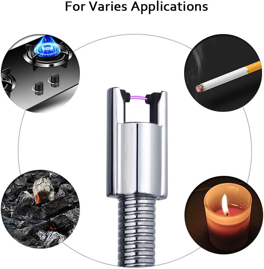 Candle Lighter, USB Rechargeable Lighter,Electric Arc Lighter Long Flexible Flameless for Candles,Camping,Grill,Stove,Bbq(Blue)