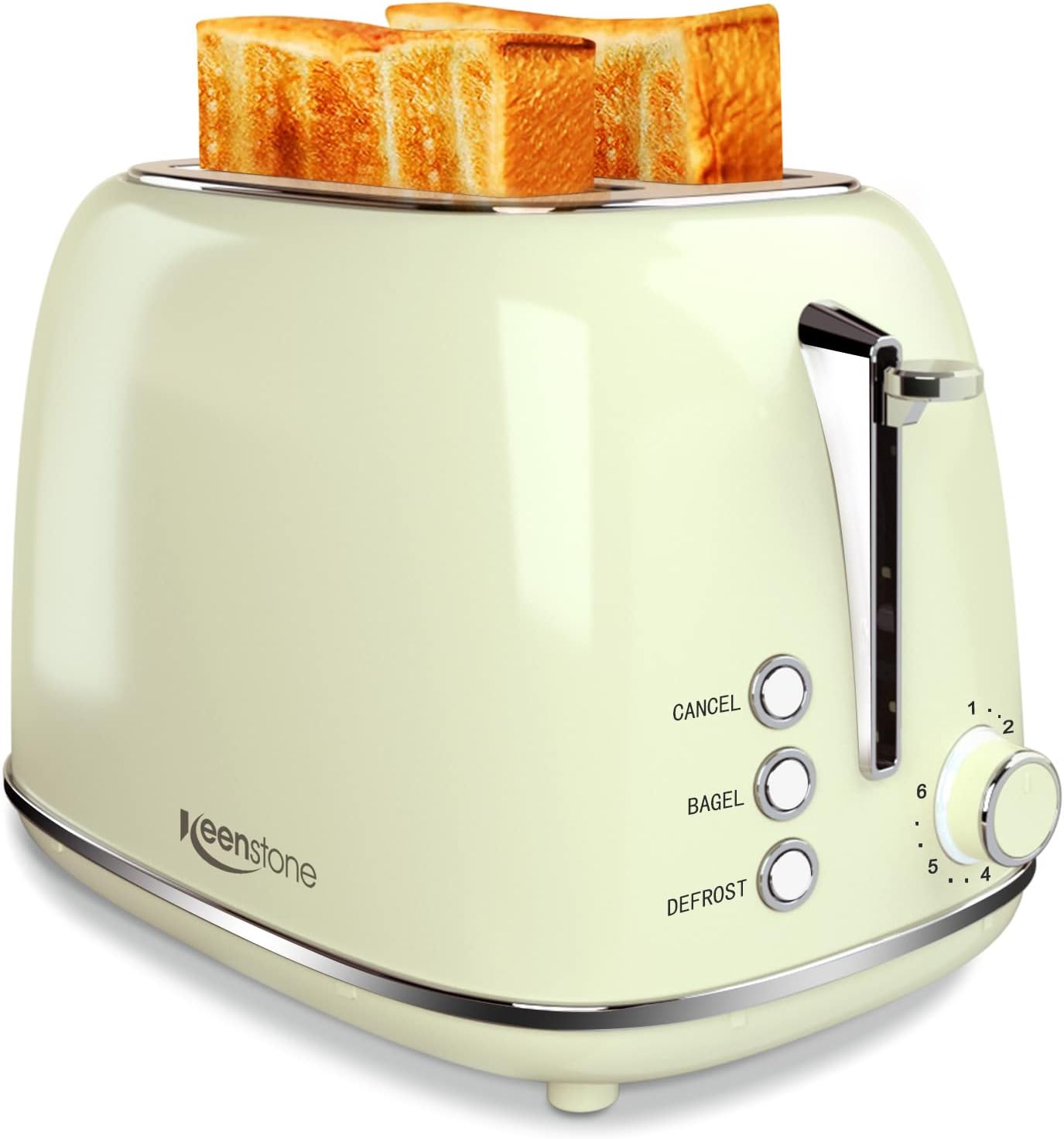 2 Slice Toaster Retro Stainless Steel Toaster with Bagel, Cancel, Defrost Function and 6 Bread Shade Settings Bread Toaster, Extra Wide Slot and Removable Crumb Tray (Black)