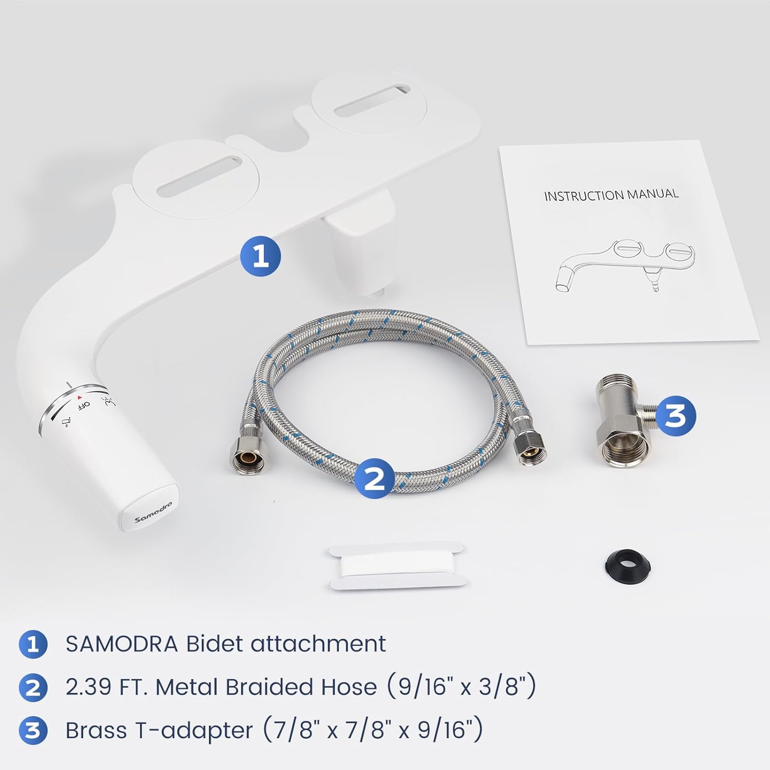 Ultra-Slim Bidet Attachment for Toilet - Self Cleaning Nozzle Hygienic Bidets for Existing Toilets with Adjustable Water Pressure Fresh Water Sprayer - Easy to Install