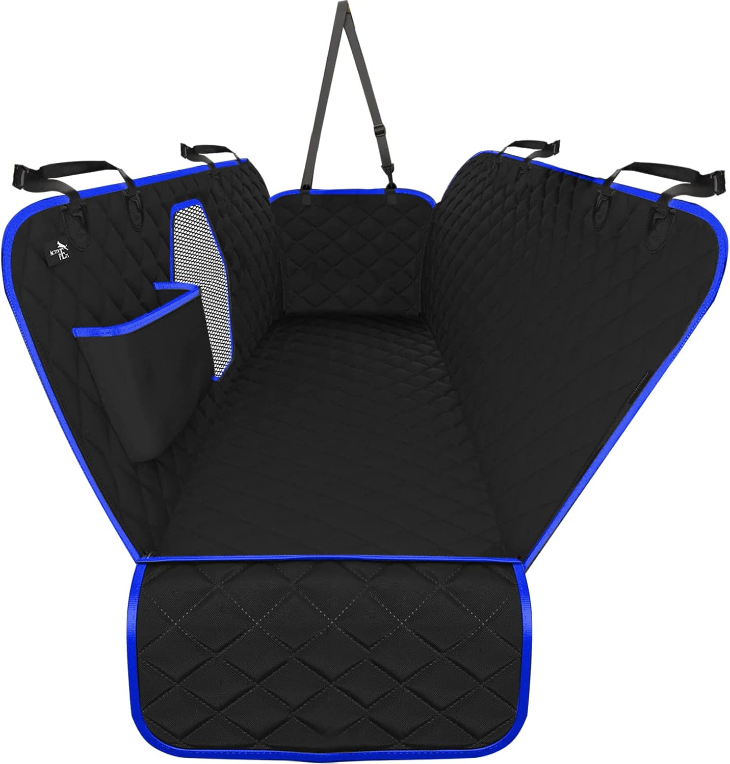 Dog Car Seat Cover Car Seat Protector- Dog Seat Cover for Back Seat of Suvs, Trucks, Cars - Waterproof & Convertible Vehicle Dog Hammock for Car Backseat - Mesh Window - Black