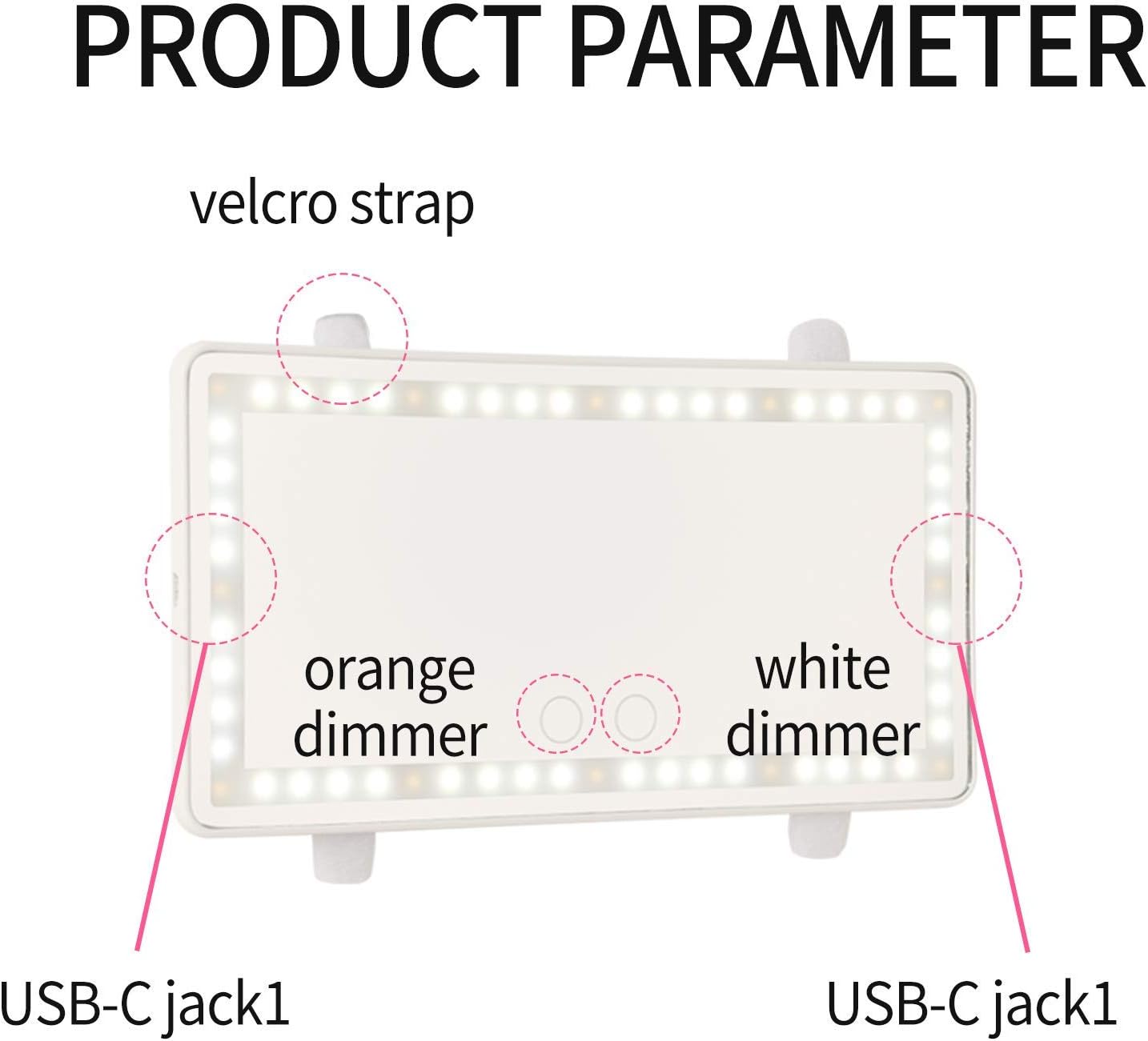 Car Visor Vanity Mirror Rechargeable with 3 Light Modes & 60 Leds,Mirror for Truck SUV Rear View Dimmable Touch Screen,Car as a Gifts Women Valentine'S Day (White)