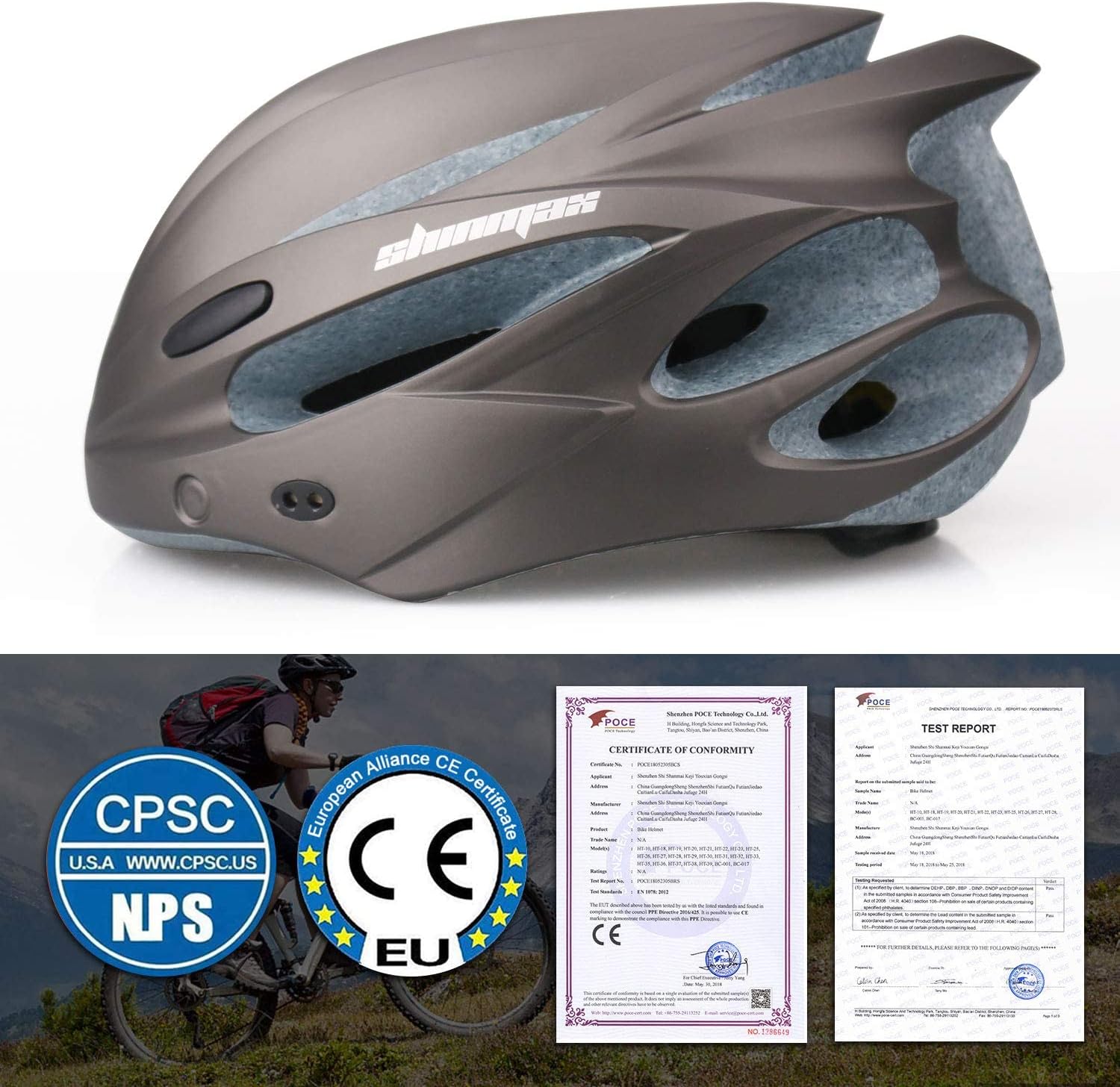 Bike Helmet, Bicycle Helmet with USB Charging Light&Detachable Magnetic Goggles&Removable Sun Visor&Portable Bag Adjustable Cycling Helmet