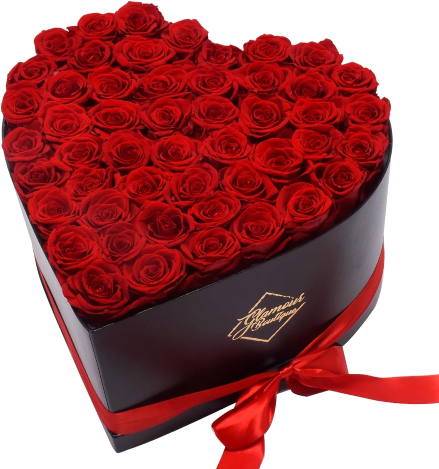 27-Piece Forever Flowers Heart Shape Box - Preserved Roses, Immortal Roses That Last a Year - Eternal Rose Preserved Flowers for Delivery Prime Mothers Day & Valentines Day - Pink