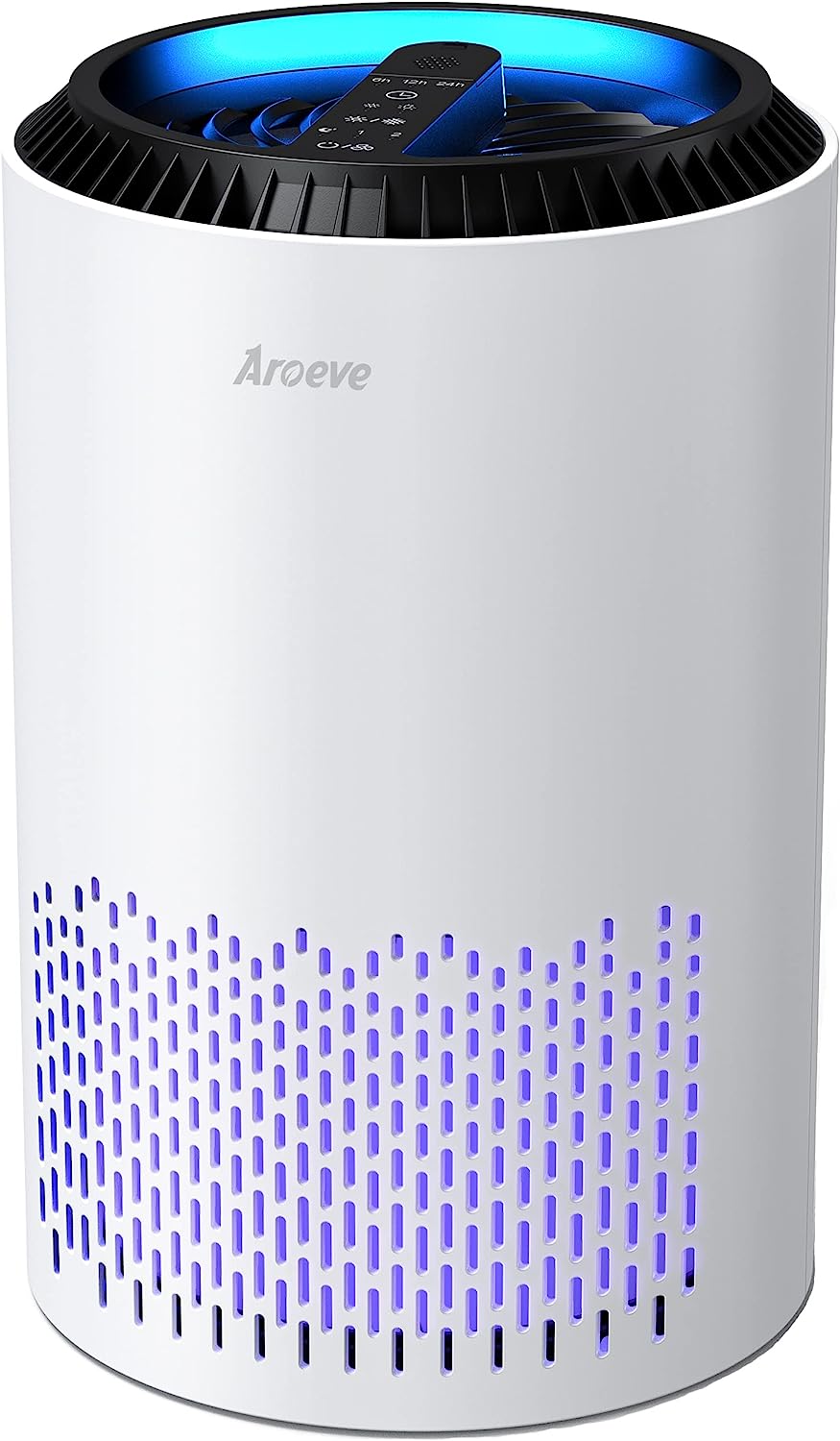 Air Purifiers for Home, HEPA Air Purifiers Air Cleaner for Smoke Pollen Dander Hair Smell Portable Air Purifier with Sleep Mode Speed Control for Bedroom Office Living Room, MK01- White
