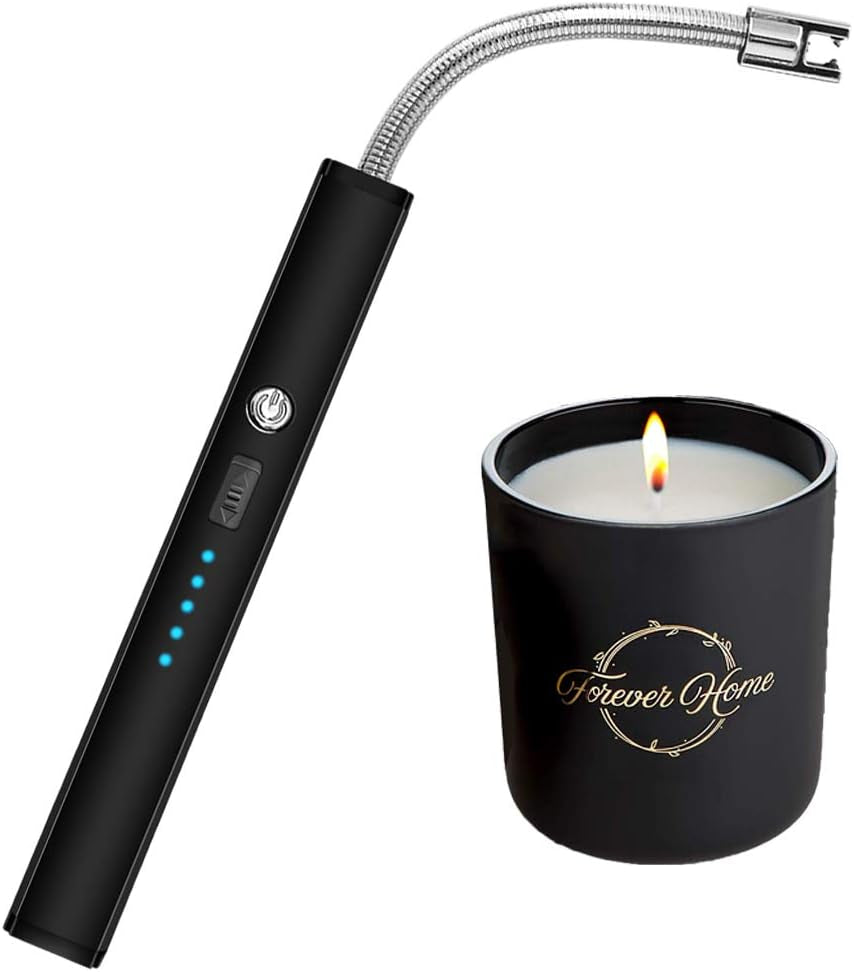 Candle Lighter, USB Rechargeable Lighter,Electric Arc Lighter Long Flexible Flameless for Candles,Camping,Grill,Stove,Bbq(Blue)