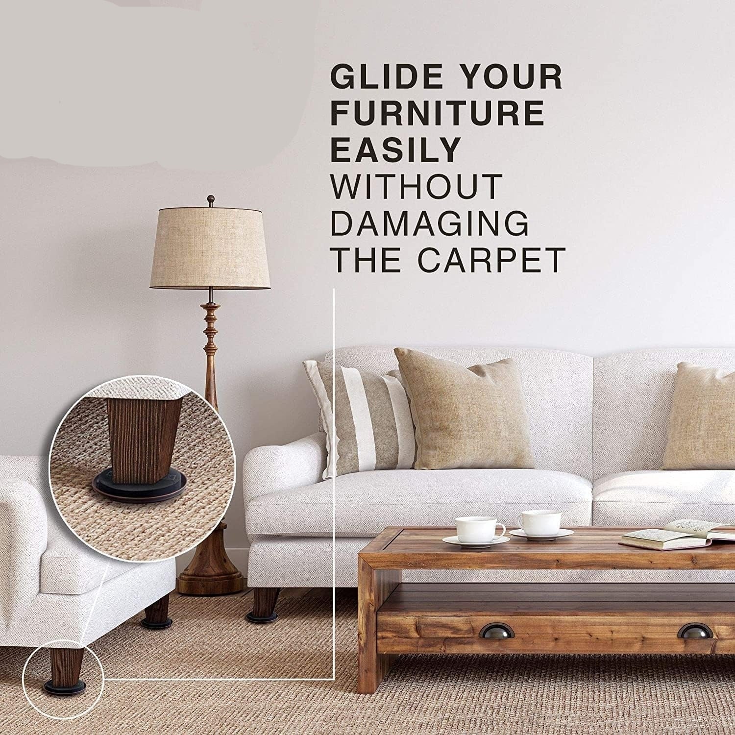 Furniture Sliders for Carpet - 16 PCS Best Heavy Moving Pads 3 1/2" - Sliders for Furniture. Move Your Furniture Easy with Reusable Furniture Movers Sliders for Carpets!