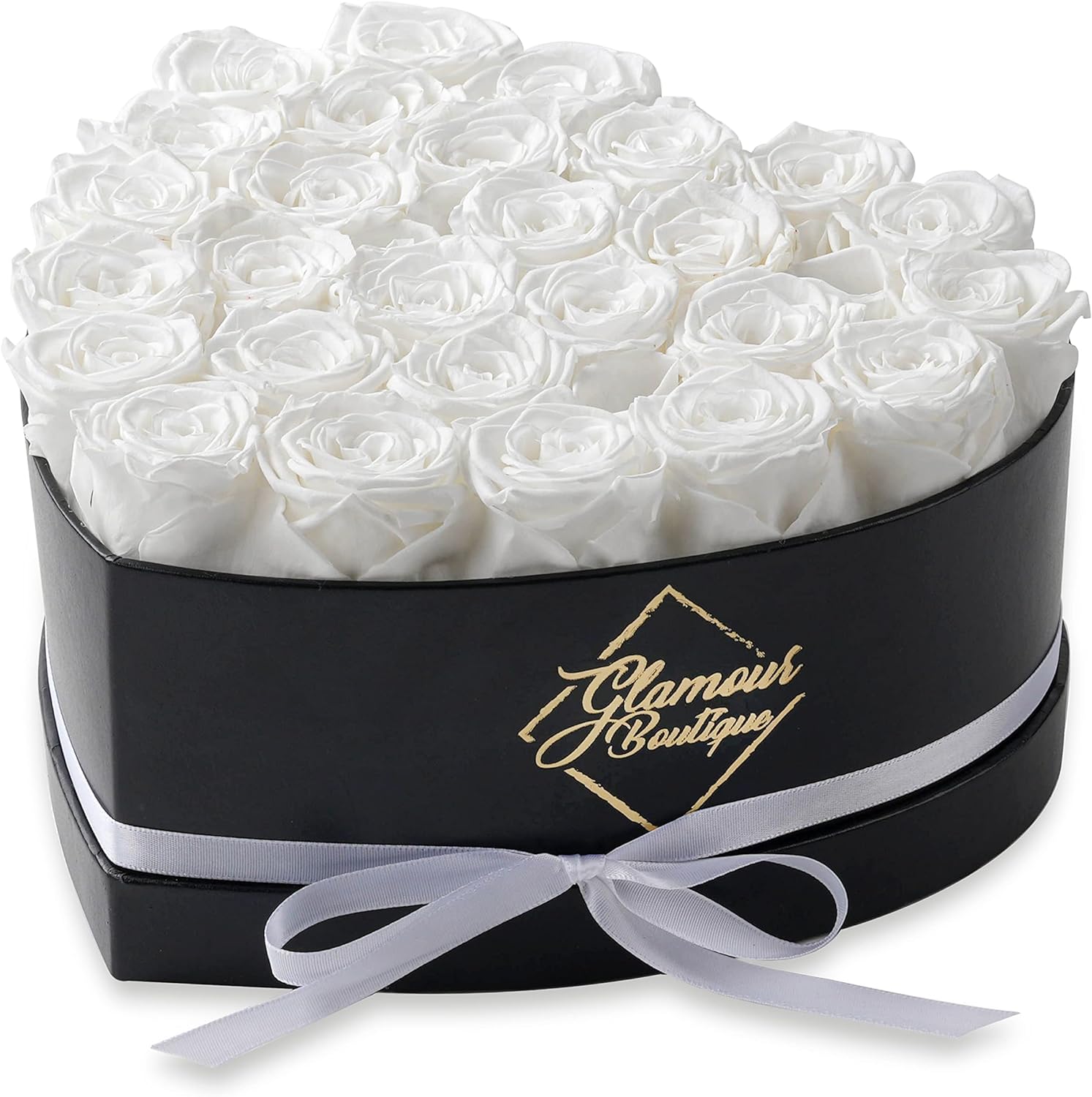 27-Piece Forever Flowers Heart Shape Box - Preserved Roses, Immortal Roses That Last a Year - Eternal Rose Preserved Flowers for Delivery Prime Mothers Day & Valentines Day - Pink