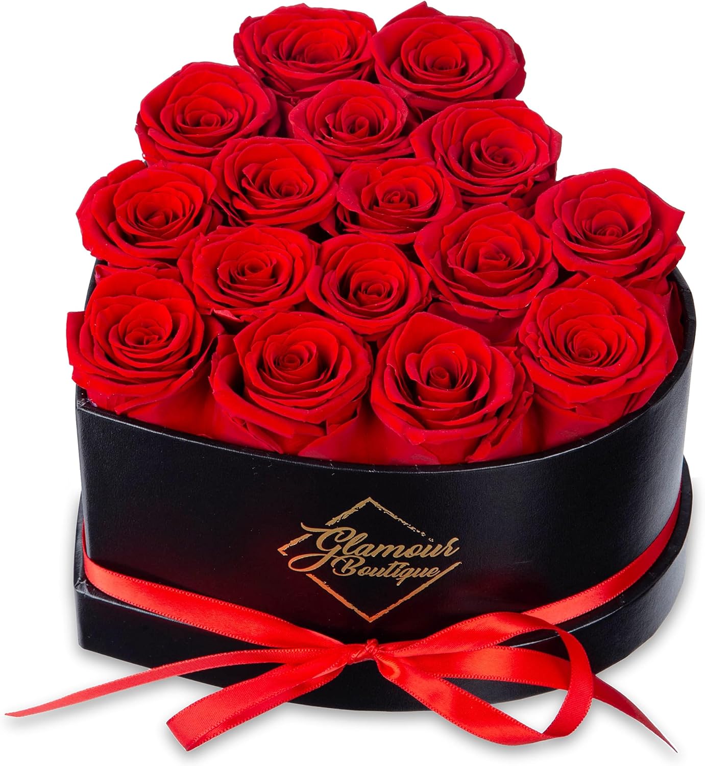 27-Piece Forever Flowers Heart Shape Box - Preserved Roses, Immortal Roses That Last a Year - Eternal Rose Preserved Flowers for Delivery Prime Mothers Day & Valentines Day - Pink