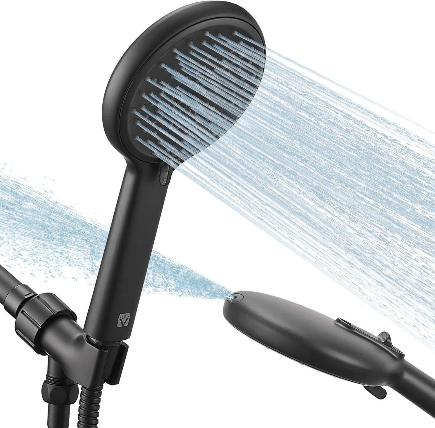 High Pressure Handheld Shower Head 4-Setting Shower Head Kit - Jet Water Mode - with 59" Stainless Hose and Adjustable Mount Excellent Replacement for Bath Showerhead (HM-001 Brushed Nickel)