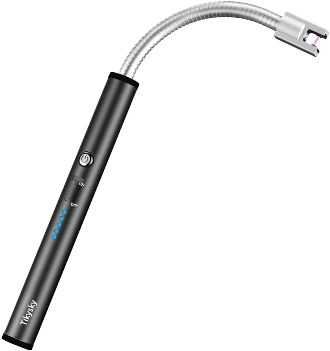 Candle Lighter, USB Rechargeable Lighter,Electric Arc Lighter Long Flexible Flameless for Candles,Camping,Grill,Stove,Bbq(Blue)