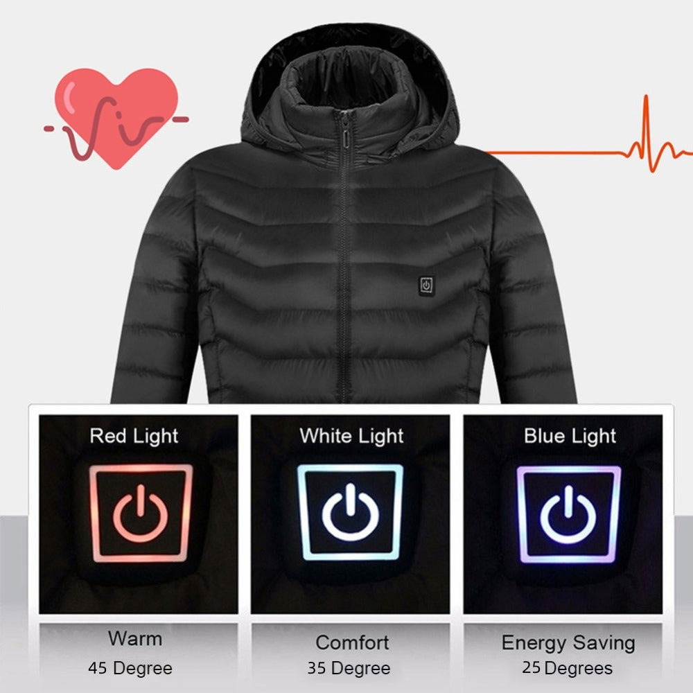 New Heated Jacket Coat USB Electric Jacket Cotton Coat Heater Thermal Clothing Heating Vest Men's Clothes Winter