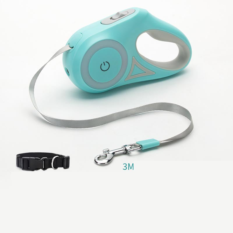 LED Flashlight Retractable Dog Leash