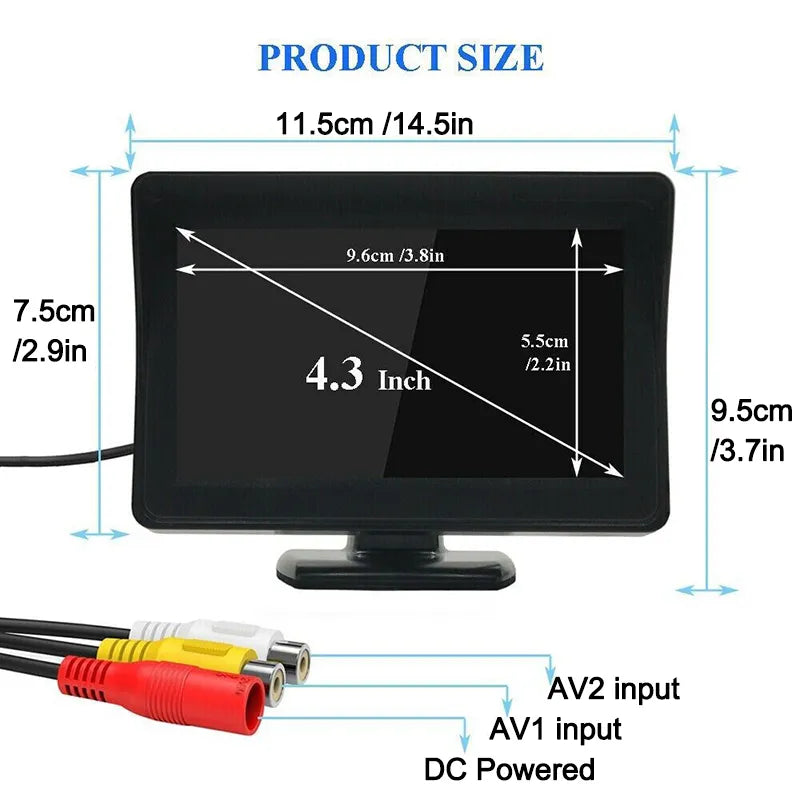 4.3 Inch Car Reverse Monitor Rear View Camera