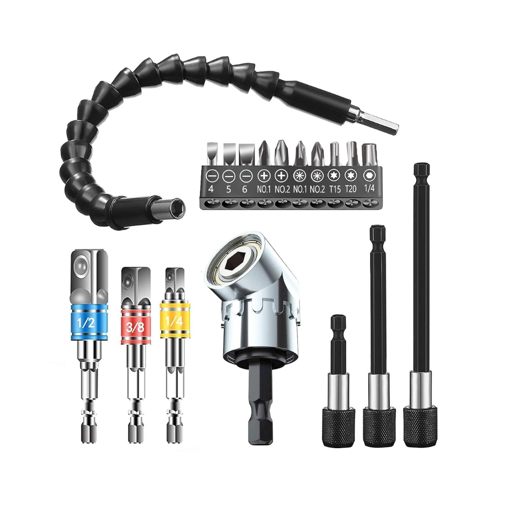 9PCs Flexible Drill Bit Extension Set