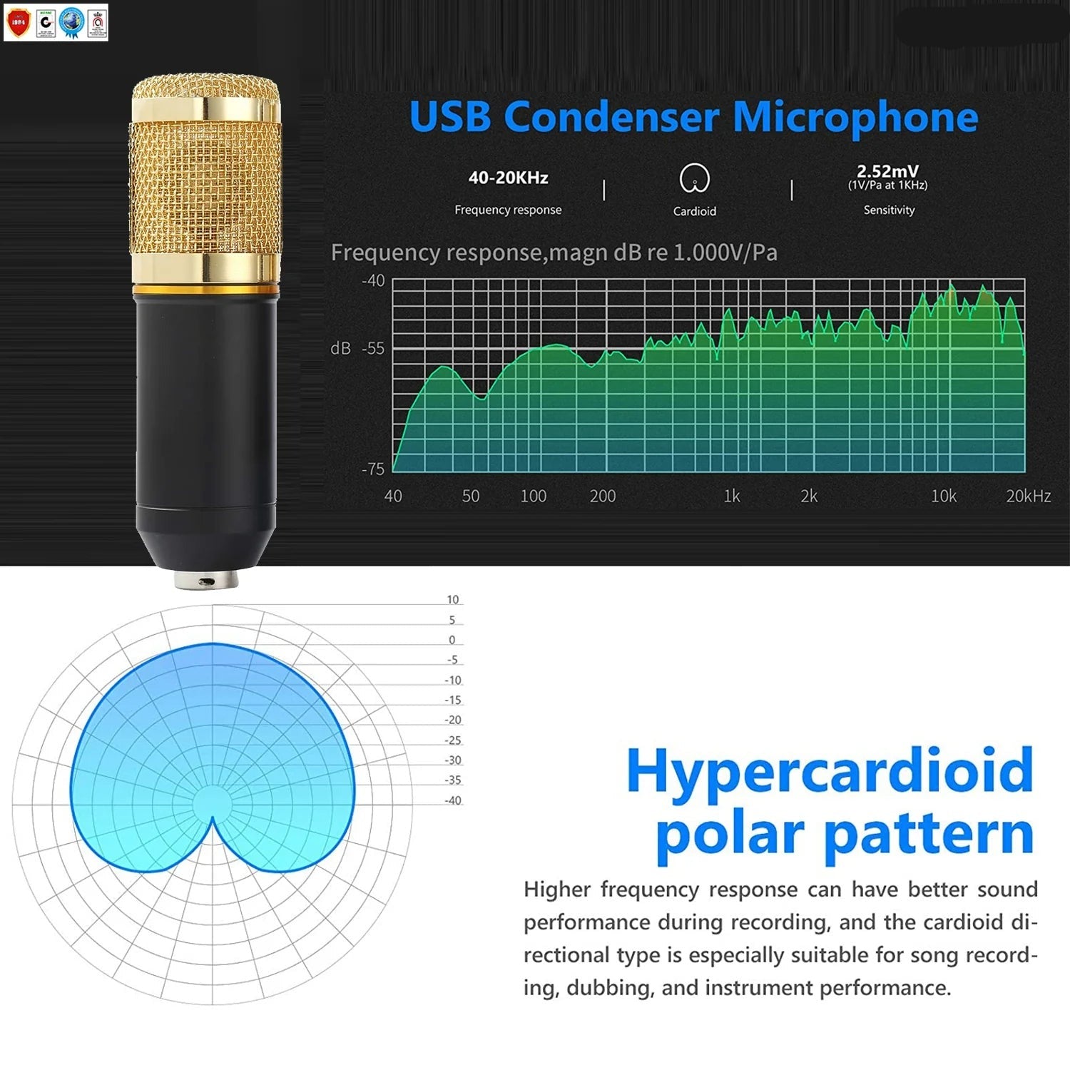 5 Core Podcast Equipment Bundle All in One Podcast Kit W Condenser Microphone Perfect for Recording Broadcasting Live Streaming - REC SET