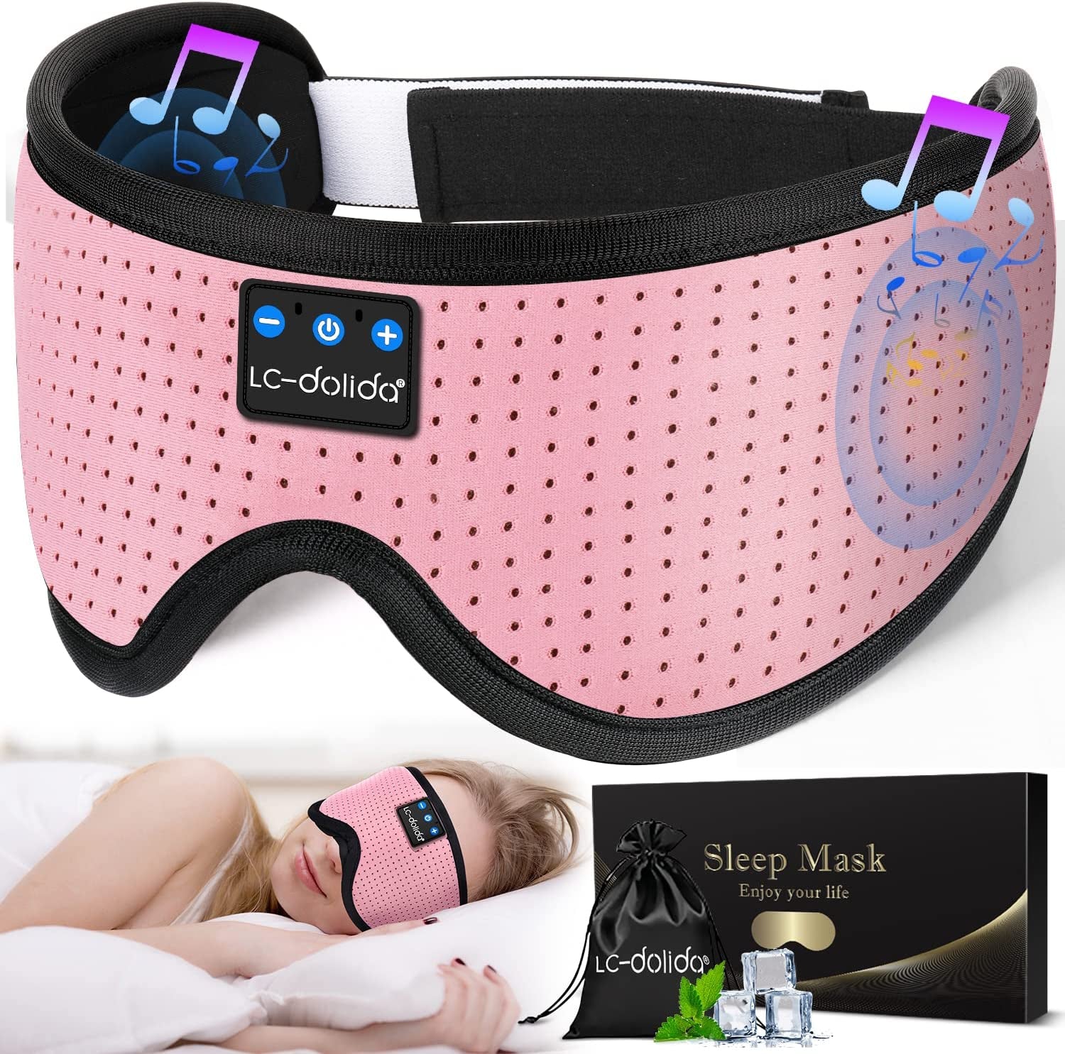 Sleep Mask with Bluetooth Headphones, Sleep Headphones Bluetooth Sleep Mask 3D Sleeping Headphones for Side Sleepers Best Gift and Travel Essential (Classical Purple)