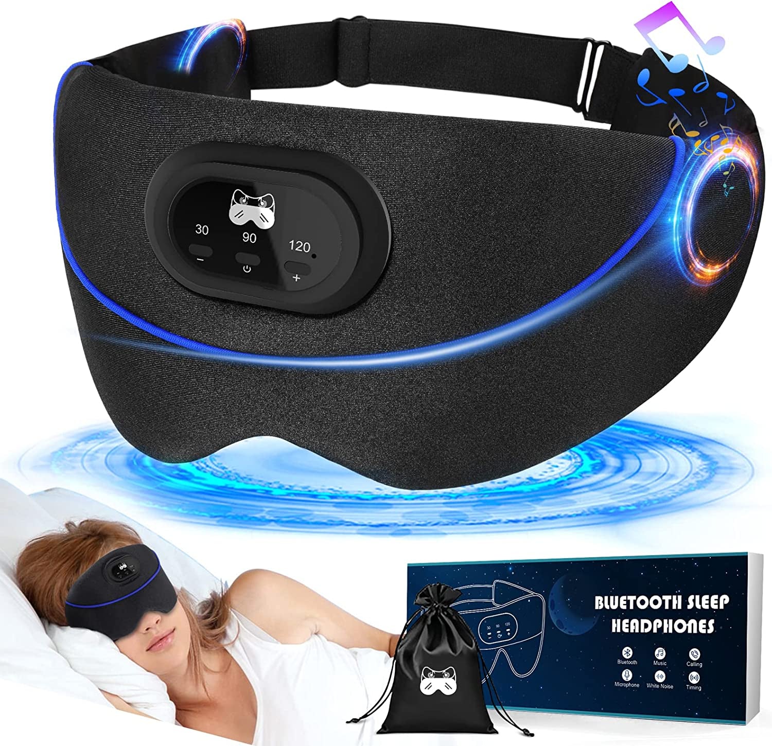 Sleep Mask with Bluetooth Headphones, Sleep Headphones Bluetooth Sleep Mask 3D Sleeping Headphones for Side Sleepers Best Gift and Travel Essential (Classical Purple)