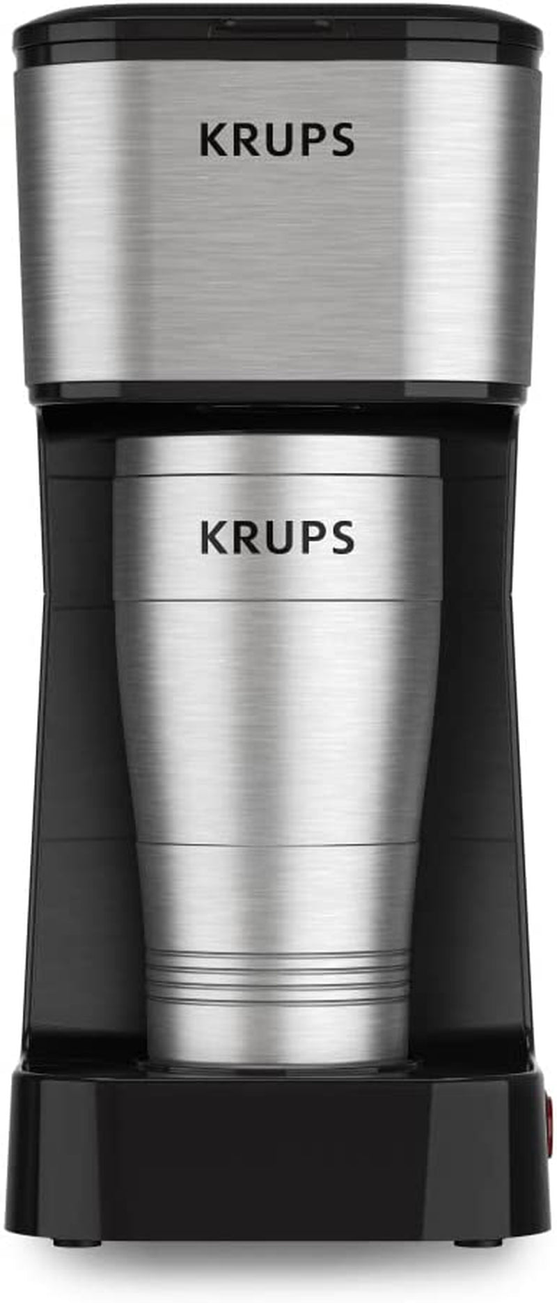 Simply Brew Stainless Steel Drip Coffee Maker 5 Cup, Keep Warm Function, Reusable Coffee Filter, Ultra Compact 650 Watts Coffee Filter, Drip Free, Dishwasher Safe Pot, Silver and Black