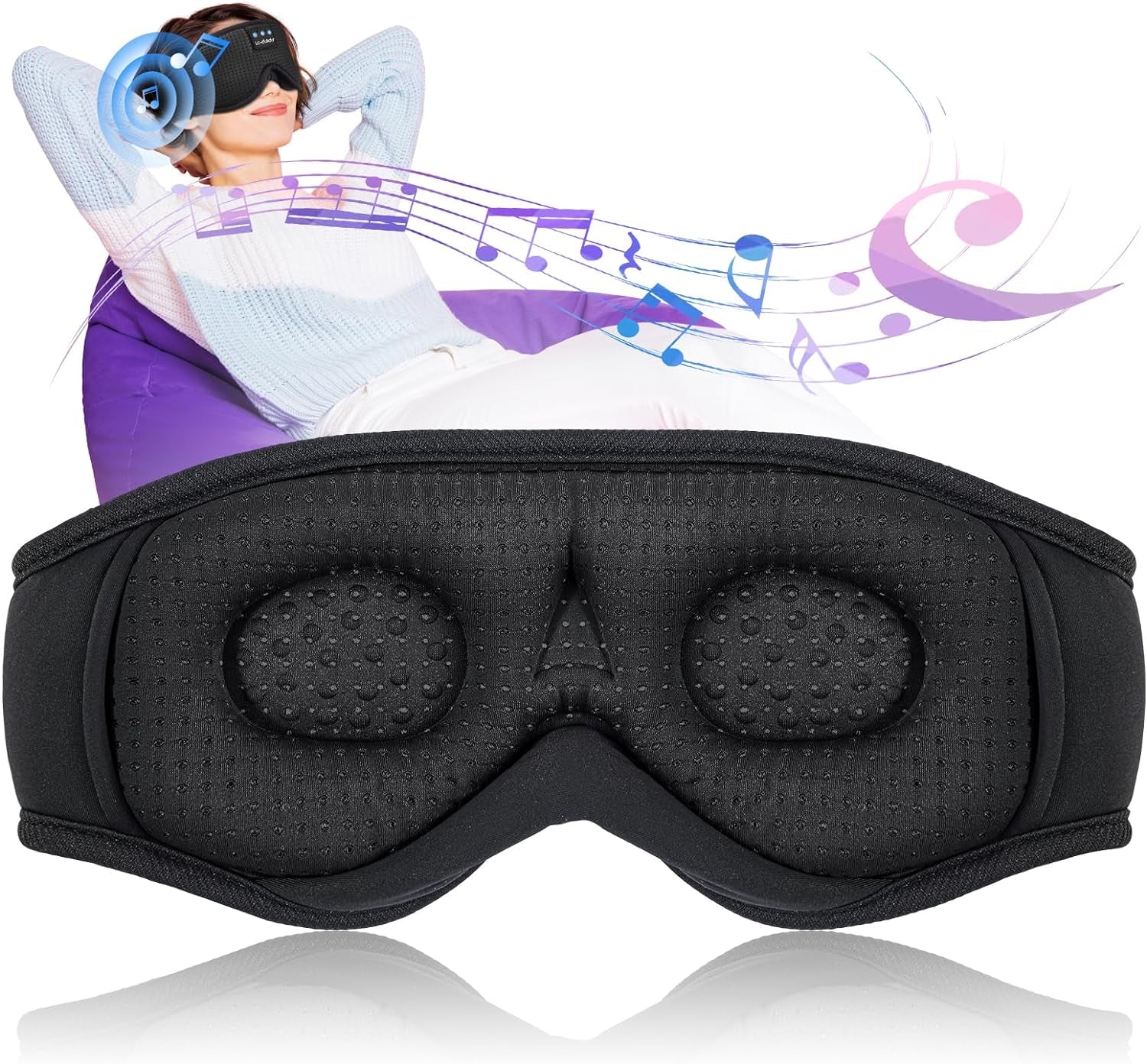 Sleep Mask with Bluetooth Headphones, Sleep Headphones Bluetooth Sleep Mask 3D Sleeping Headphones for Side Sleepers Best Gift and Travel Essential (Classical Purple)