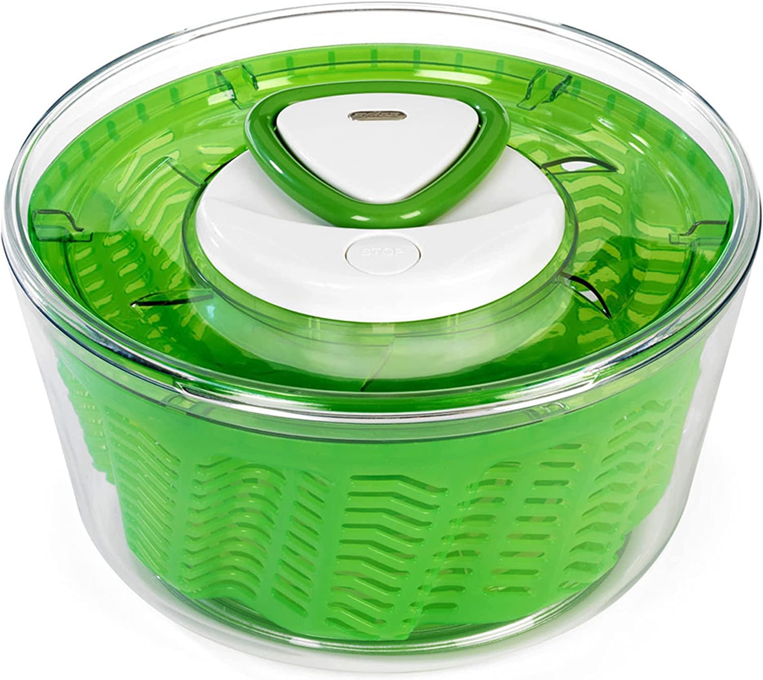 Easy Spin 2 Aquavent Salad Spinner - BPA Free Lettuce & Vegetable Spinner - Easy Spin Lettuce Dryer - Salad Spinner with Aquavent Drying System - 4-6 Serving Salad Dryer - Green, Large