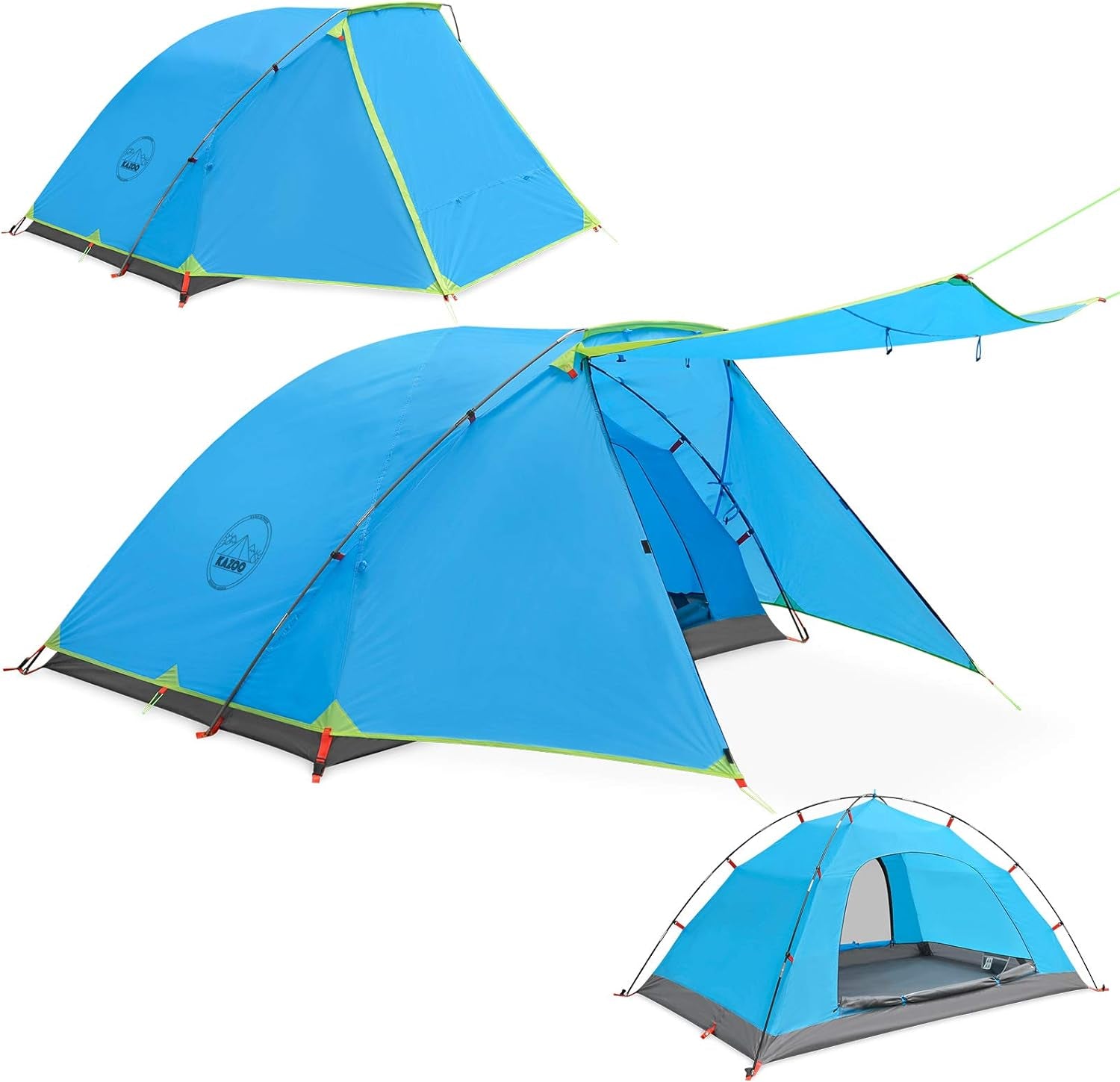 2／4 Person Camping Tent Outdoor Waterproof Family Large Tents 2/4 People Easy Setup Tent with Porch Double Layer