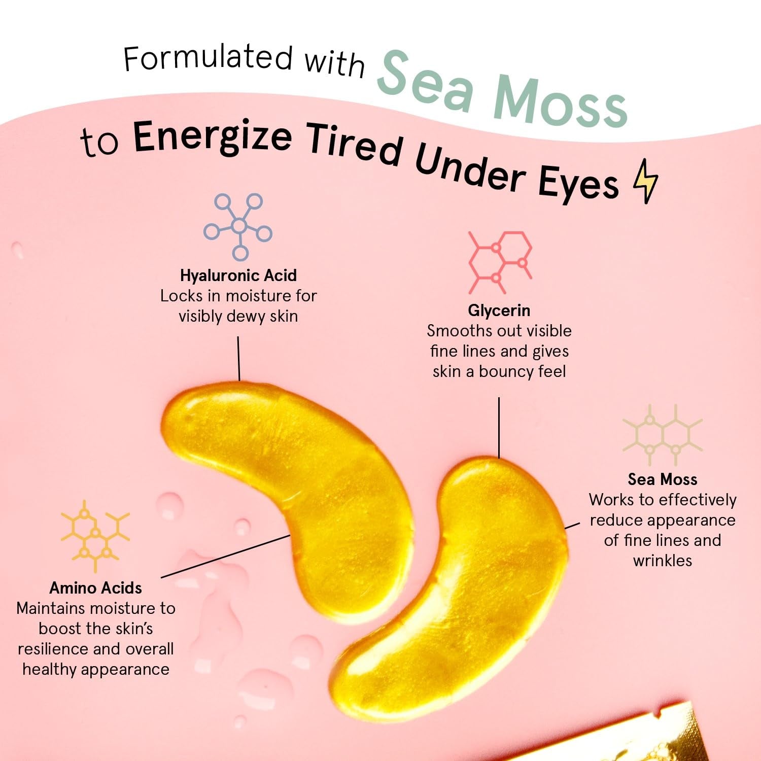 Under Eye Mask (Gold, 24 Pairs) Reduce Dark Circles, Puffy Eyes, Undereye Bags, Wrinkles - Gel under Eye Patches, Vegan Cruelty-Free Self Care by Grace and Stella