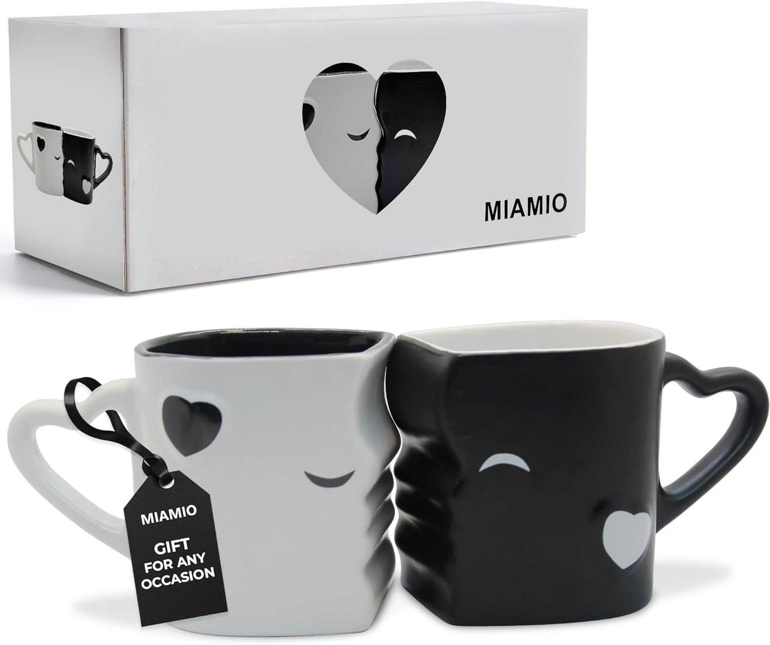 - Coffee Mugs/Kissing Mugs Bridal Pair Gift Set for Weddings/Birthday/Anniversary with Gift Box (Gray)