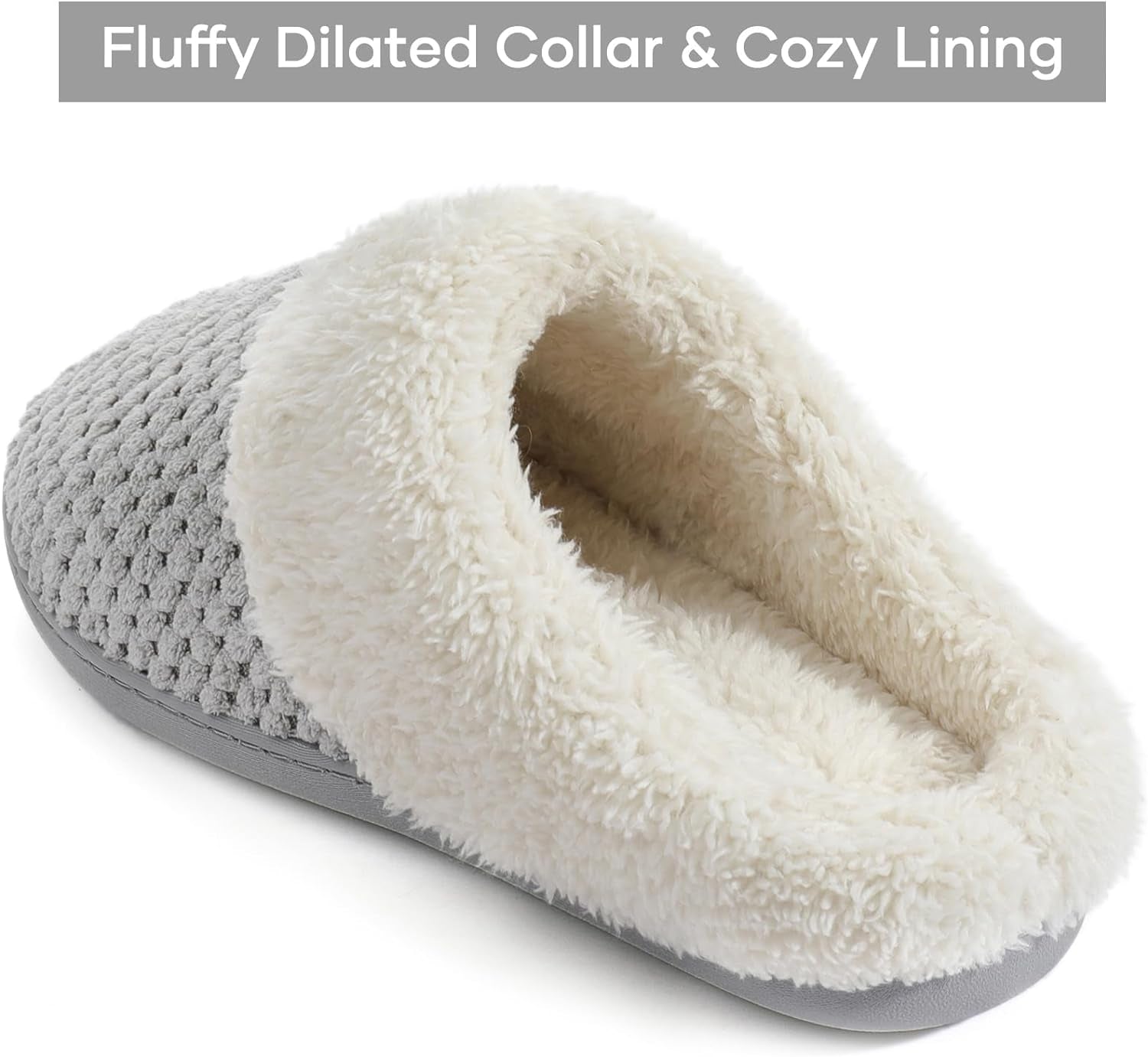 Women'S Lamb-Hug Comfy Fleece House Slippers Memory Foam, Slip-On House Shoes Indoor Outdoor