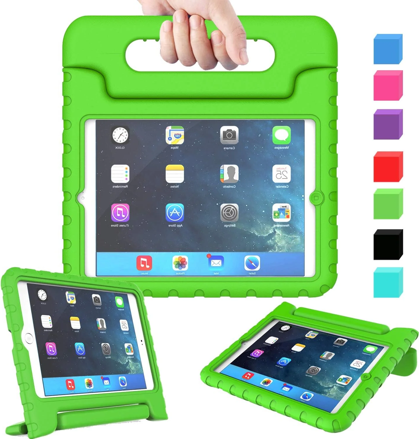 Kids Case Compatible for Ipad Mini 1 2 3 - Light Weight Shock Proof Handle Stand Kids Compatible for Ipad Mini, Ipad Mini 3Rd Generation, Ipad Mini 2 with Retina Display - Black