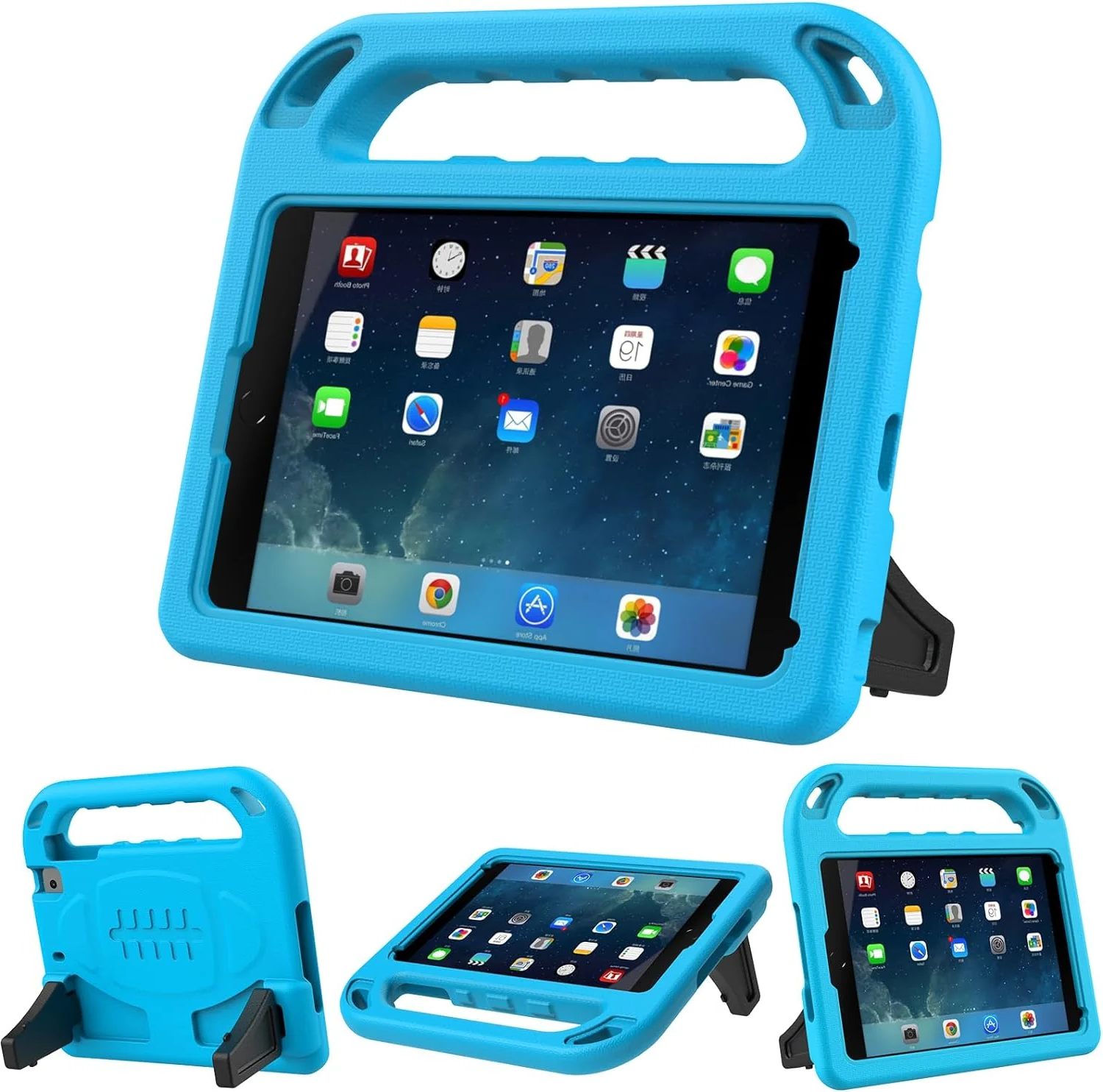 Kids Case Compatible for Ipad Mini 1 2 3 - Light Weight Shock Proof Handle Stand Kids Compatible for Ipad Mini, Ipad Mini 3Rd Generation, Ipad Mini 2 with Retina Display - Black