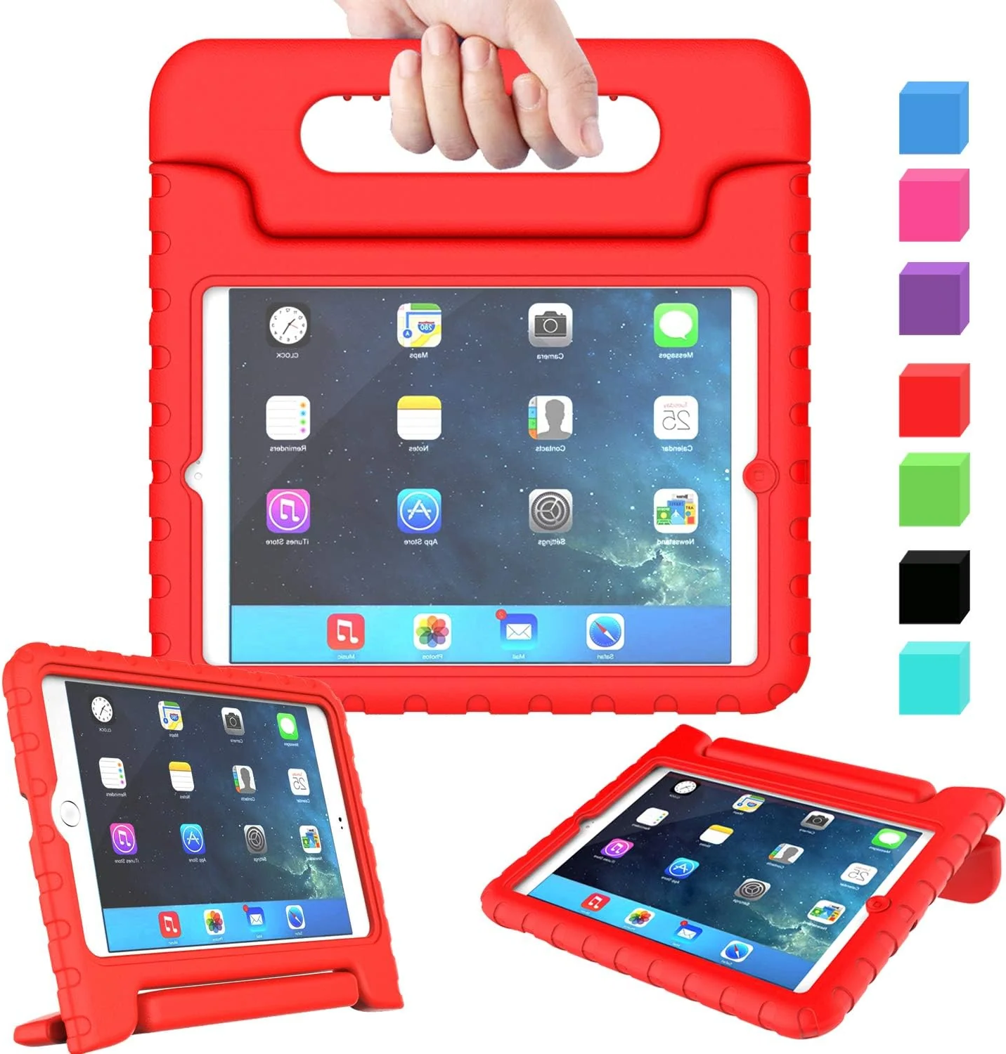 Kids Case Compatible for Ipad Mini 1 2 3 - Light Weight Shock Proof Handle Stand Kids Compatible for Ipad Mini, Ipad Mini 3Rd Generation, Ipad Mini 2 with Retina Display - Black