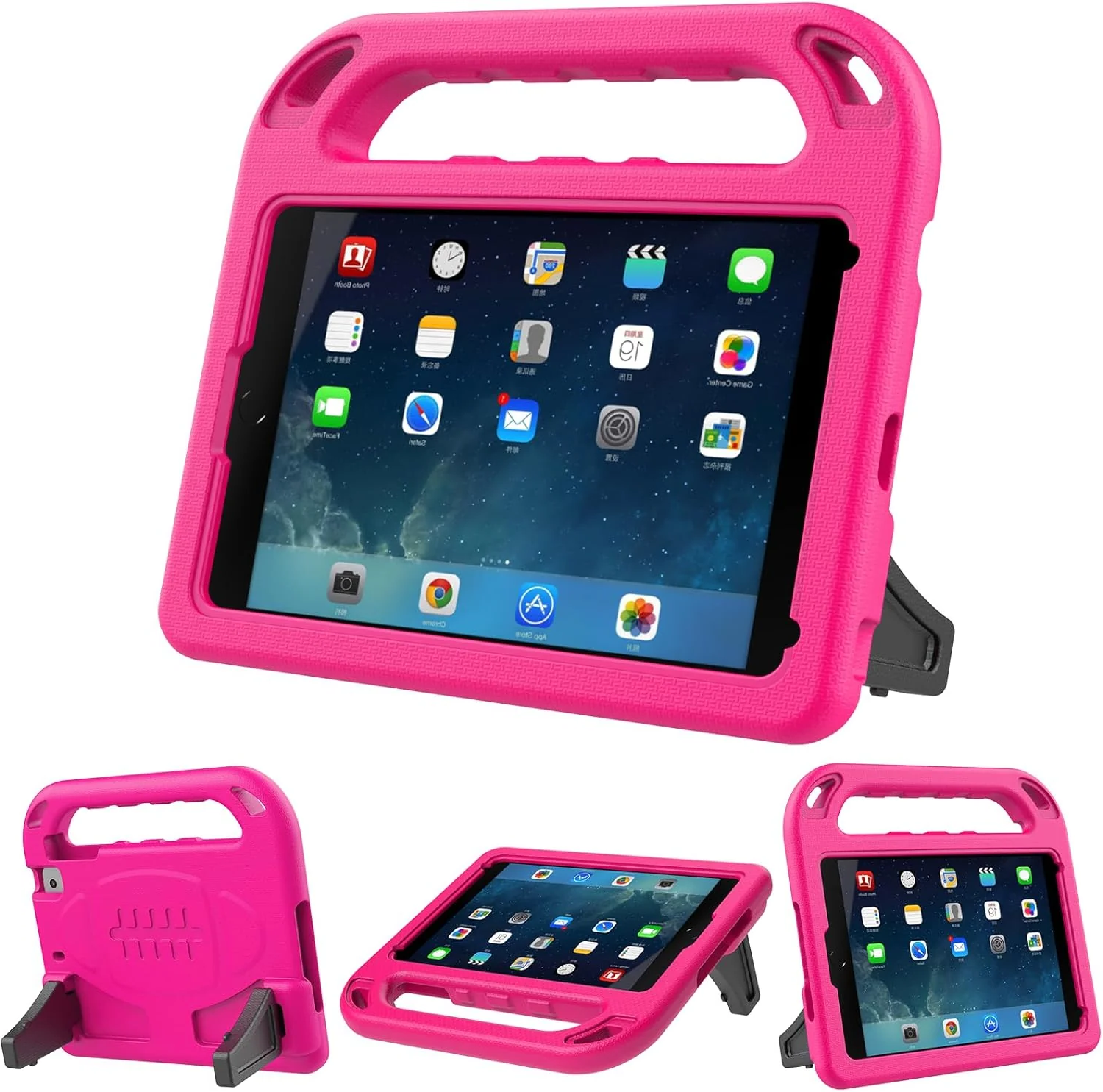 Kids Case Compatible for Ipad Mini 1 2 3 - Light Weight Shock Proof Handle Stand Kids Compatible for Ipad Mini, Ipad Mini 3Rd Generation, Ipad Mini 2 with Retina Display - Black