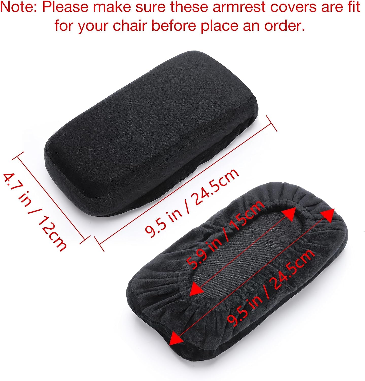 Comfort Armrest Pads for Office Chair Gaming Chair Arm Rest Covers for Elbows Ergonomic Armrest Pillow Pads for Desk Chair (Black, Set of 2)