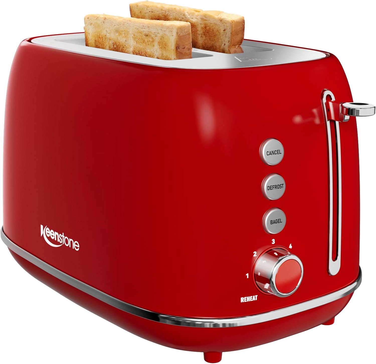 2 Slice Toaster Retro Stainless Steel Toaster with Bagel, Cancel, Defrost Function and 6 Bread Shade Settings Bread Toaster, Extra Wide Slot and Removable Crumb Tray (Black)