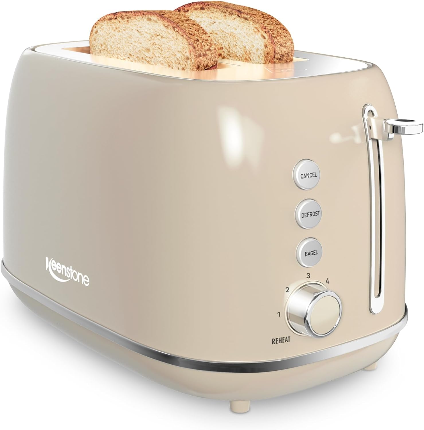 2 Slice Toaster Retro Stainless Steel Toaster with Bagel, Cancel, Defrost Function and 6 Bread Shade Settings Bread Toaster, Extra Wide Slot and Removable Crumb Tray (Black)