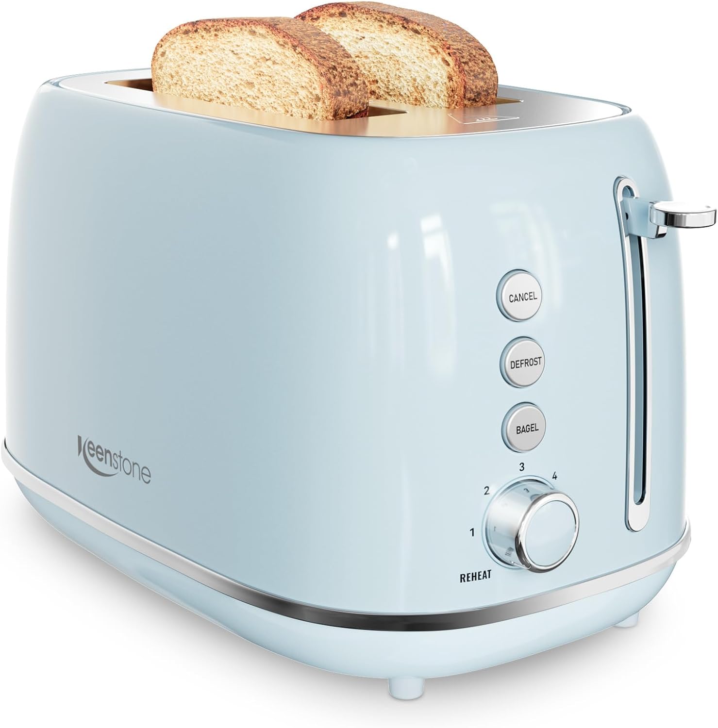 2 Slice Toaster Retro Stainless Steel Toaster with Bagel, Cancel, Defrost Function and 6 Bread Shade Settings Bread Toaster, Extra Wide Slot and Removable Crumb Tray (Black)
