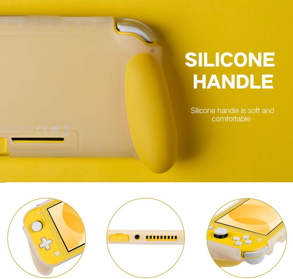 Protective Case for Switch Lite, Grip Case Cover for Switch Lite, Grip Cover in Silicone with Anti-Scratch and Shock-Absorption Soft TPU (Grip Case, Yellow)