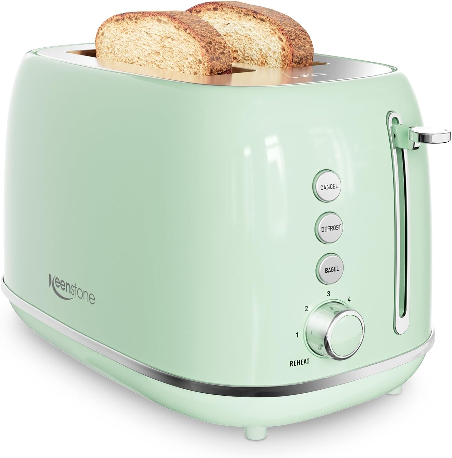 2 Slice Toaster Retro Stainless Steel Toaster with Bagel, Cancel, Defrost Function and 6 Bread Shade Settings Bread Toaster, Extra Wide Slot and Removable Crumb Tray (Black)