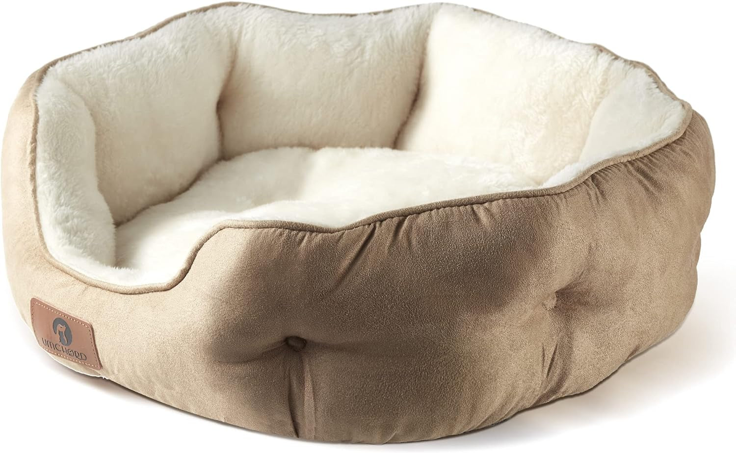 Small Dog Bed for Small Dogs, Cat Beds for Indoor Cats, Pet Bed for Puppy and Kitty, Extra Soft & Machine Washable with Anti-Slip & Water-Resistant Oxford Bottom, Brown, 20 Inches