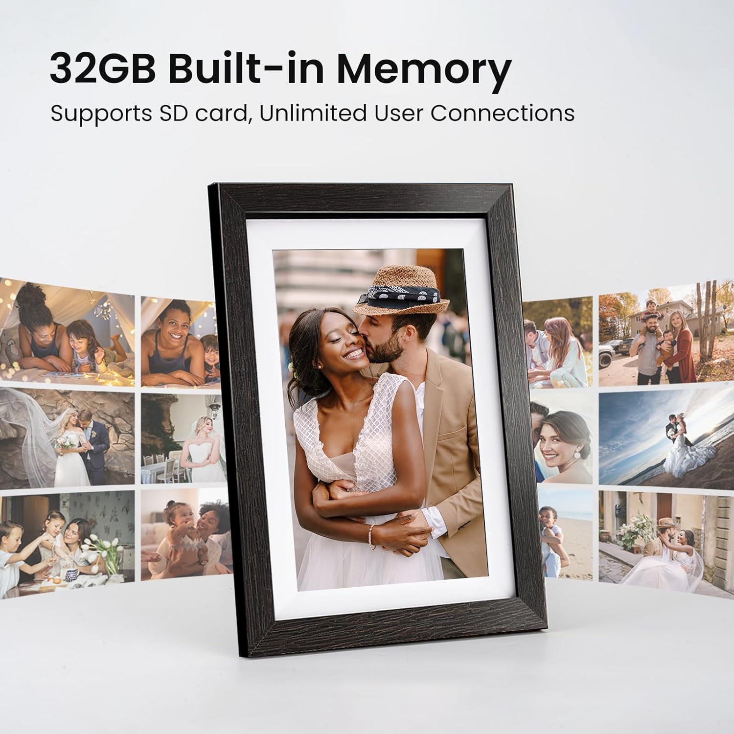 32GB Frameo Digital Picture Frame, 10.1 Inch Wifi Digital Photo Frame, 1280X800 IPS Touch Screen, Send Photos/Videos via Free App from Anywhere(Black)