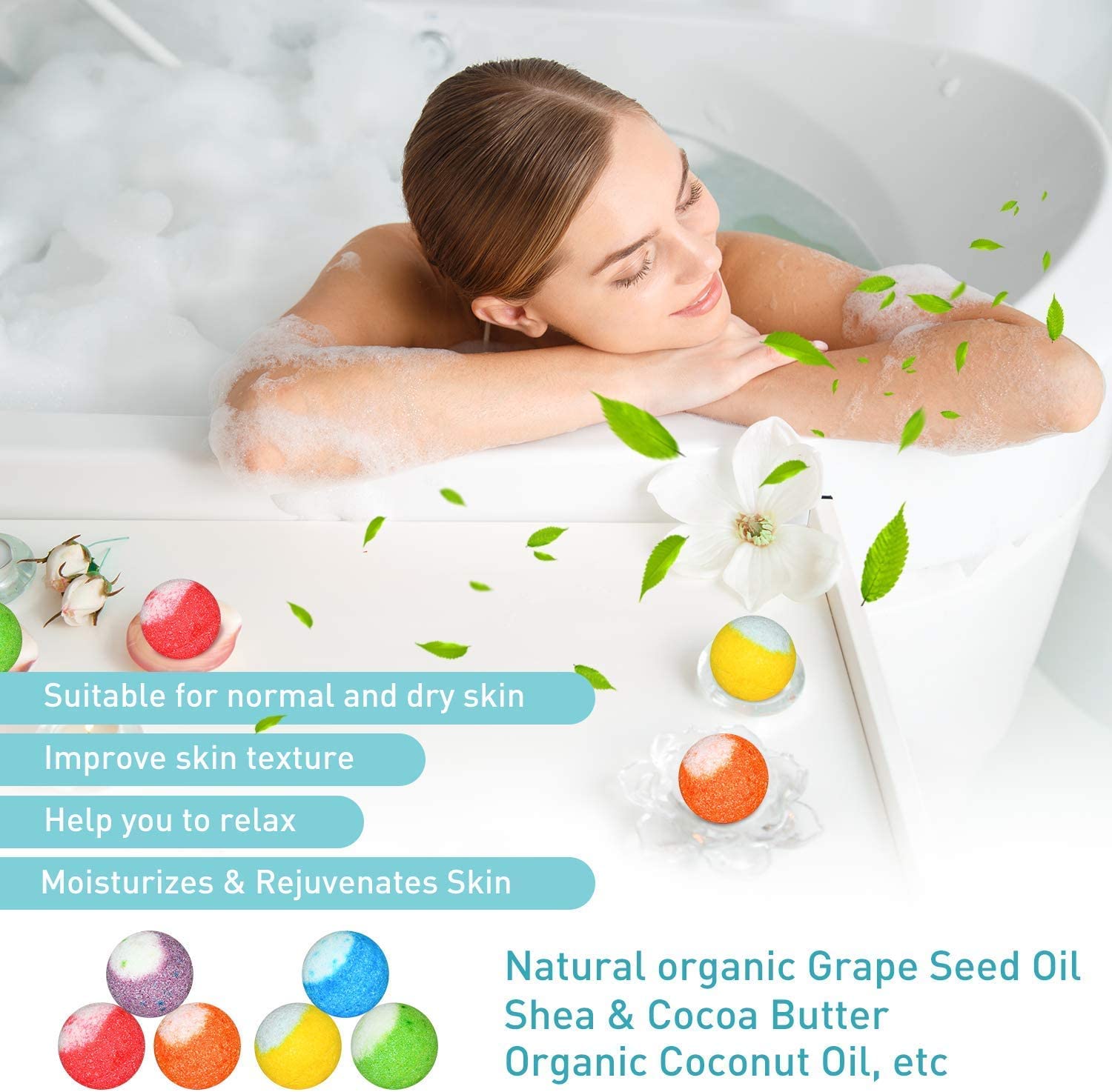 30 Pcs Bath Bomb Gift Set, Natural Organic Mini Bath Bombs, Handmade with Rich Fizz - Best Birthday Gift for Kids/Women/Men, Mother'S Day