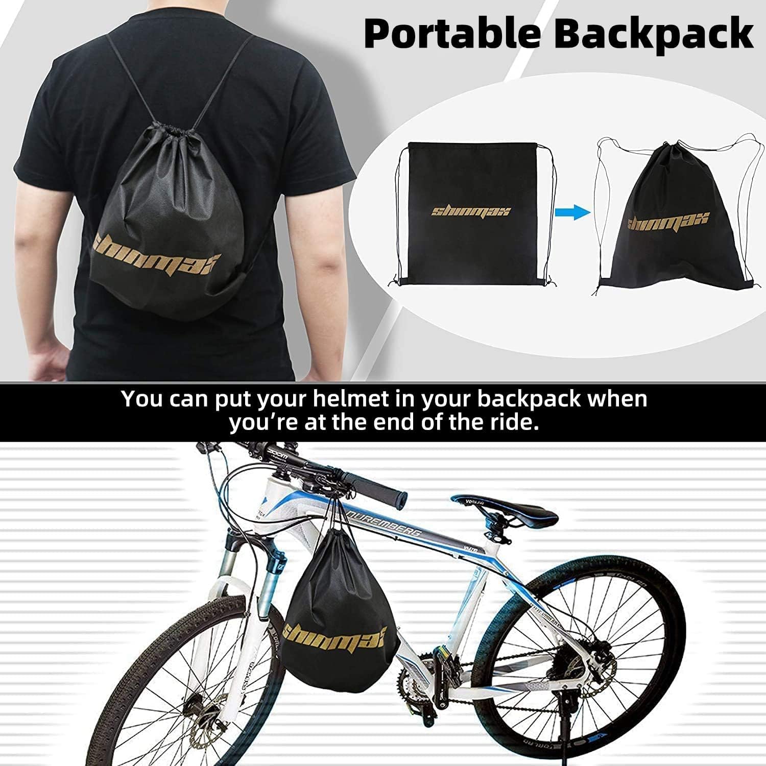 Bike Helmet,  Bicycle Helmet with USB Charging Light&Detachable Magnetic Goggles&Removable Sun Visor&Portable Bag Adjustable Cycling Helmet