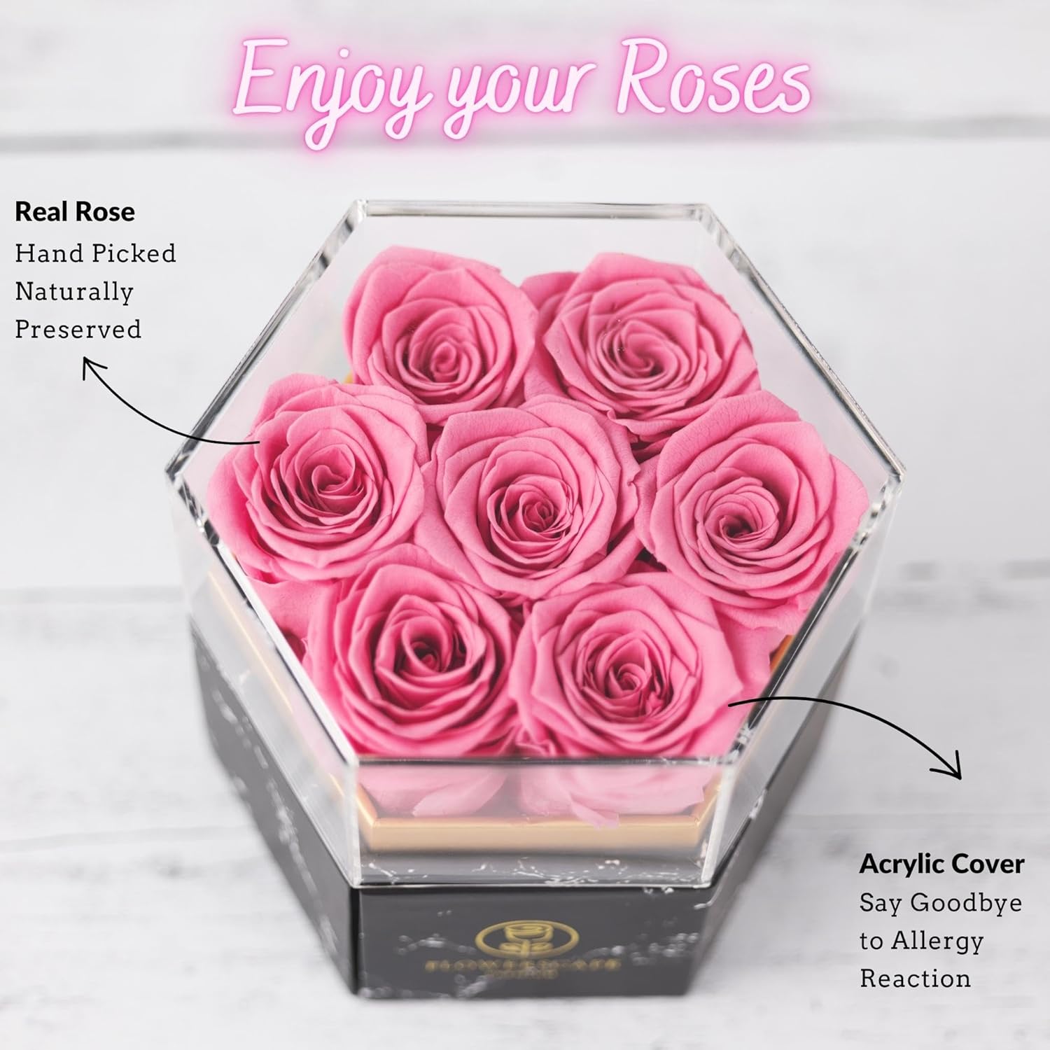 7 Forever Rose Valentines Day - Birthday Gifts for Mom and for Her Anniversary - Eternal Rose Box - Real Preserved Roses Fresh Flowers Bouquet -Forever Flowers for Delivery Prime