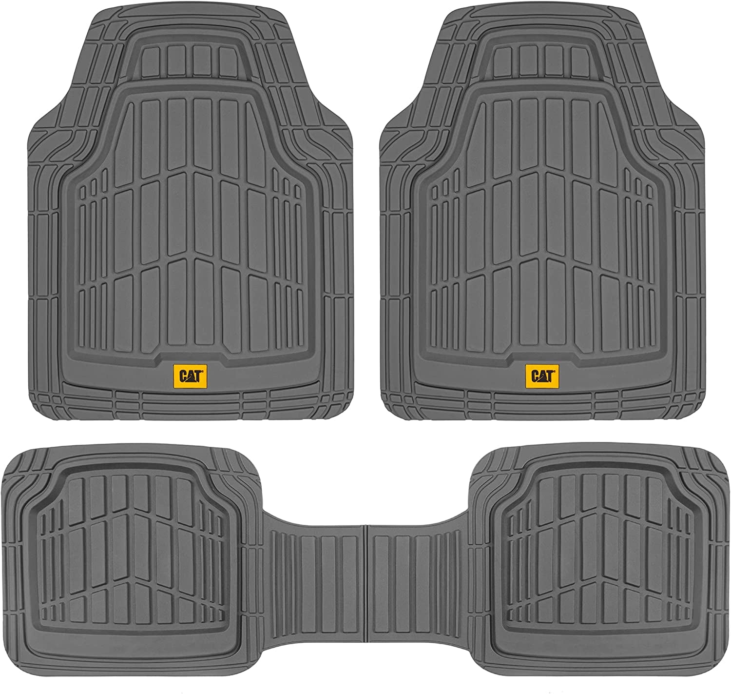 ® Toughride™ Heavy-Duty 4 Piece Rubber All Season Floor Mats for Car Truck Van SUV, Black - Premium Trim to Fit Car Floor Mat, All Weather Deep Dish Automotive Floor Mats, Total Dirt Protection