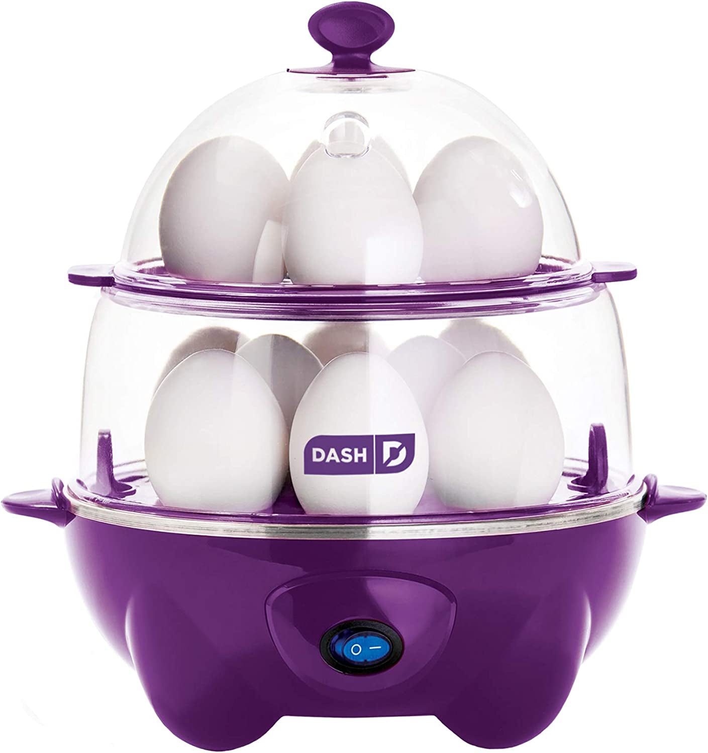 Deluxe Rapid Egg Cooker for Hard Boiled, Poached, Scrambled Eggs, Omelets, Steamed Vegetables, Dumplings & More, 12 Capacity, with Auto Shut off Feature - Black