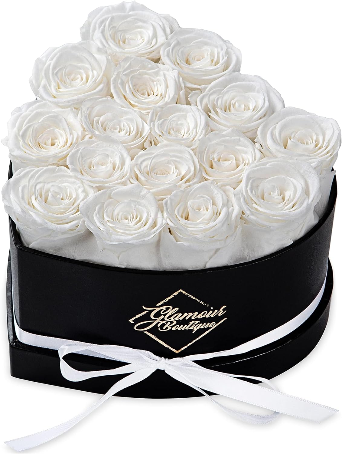 27-Piece Forever Flowers Heart Shape Box - Preserved Roses, Immortal Roses That Last a Year - Eternal Rose Preserved Flowers for Delivery Prime Mothers Day & Valentines Day - Pink