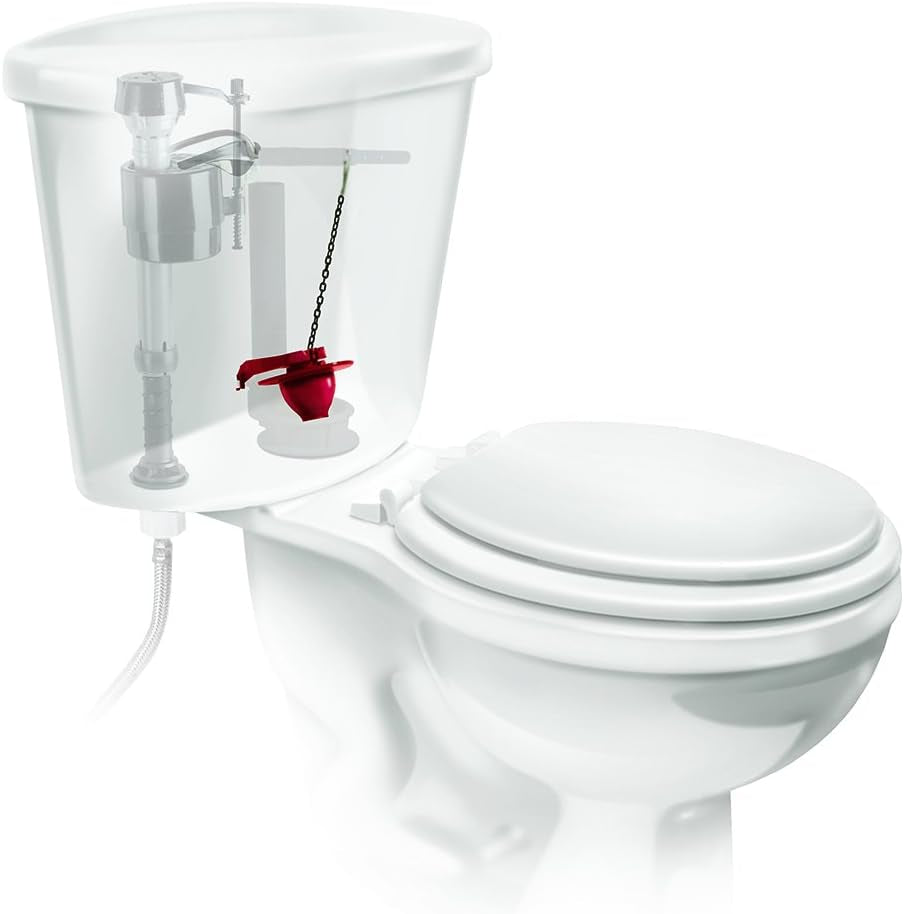 502P21 Performax Universal Water-Saving Long Life Toilet Flapper for 2-Inch Flush Valves, Adjustable Solid Frame Design, Easy Install, Red, 1 Pack