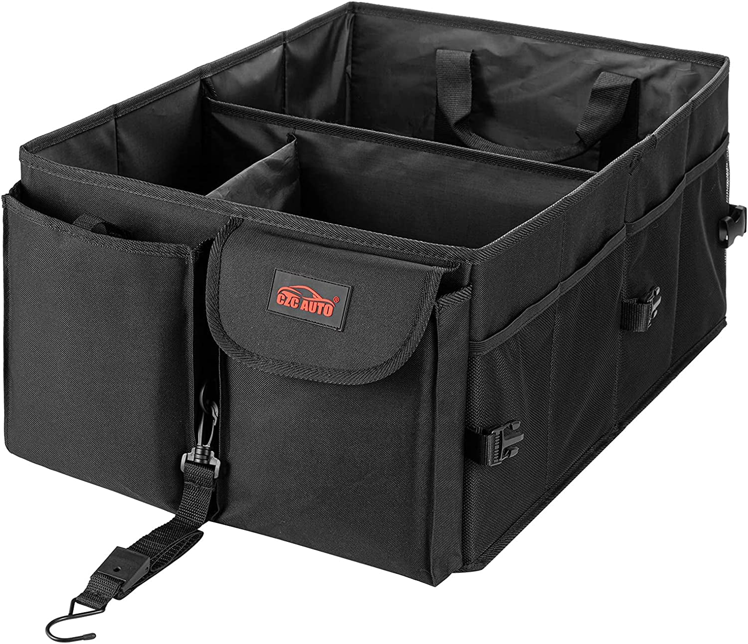 Car Trunk Organizer Premium Collapsible/Foldable Cargo Trunk Storage Organizer with 3 Compartments, Large Capacity for Car SUV Truck