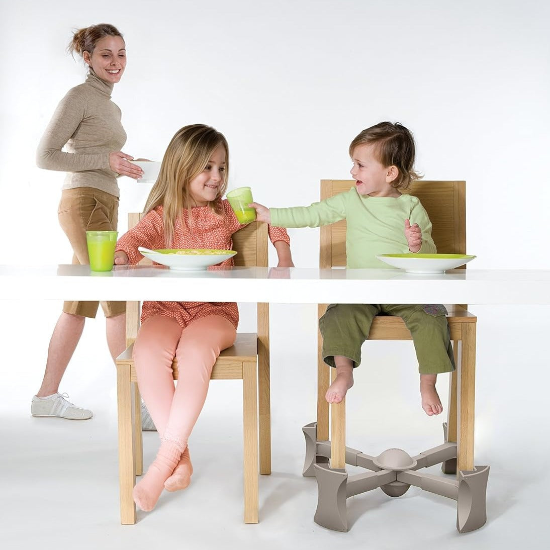 Booster Seat for Dining Table, Natural – Goes under the Chair – Portable Chair Booster for Toddlers and Grown Ups