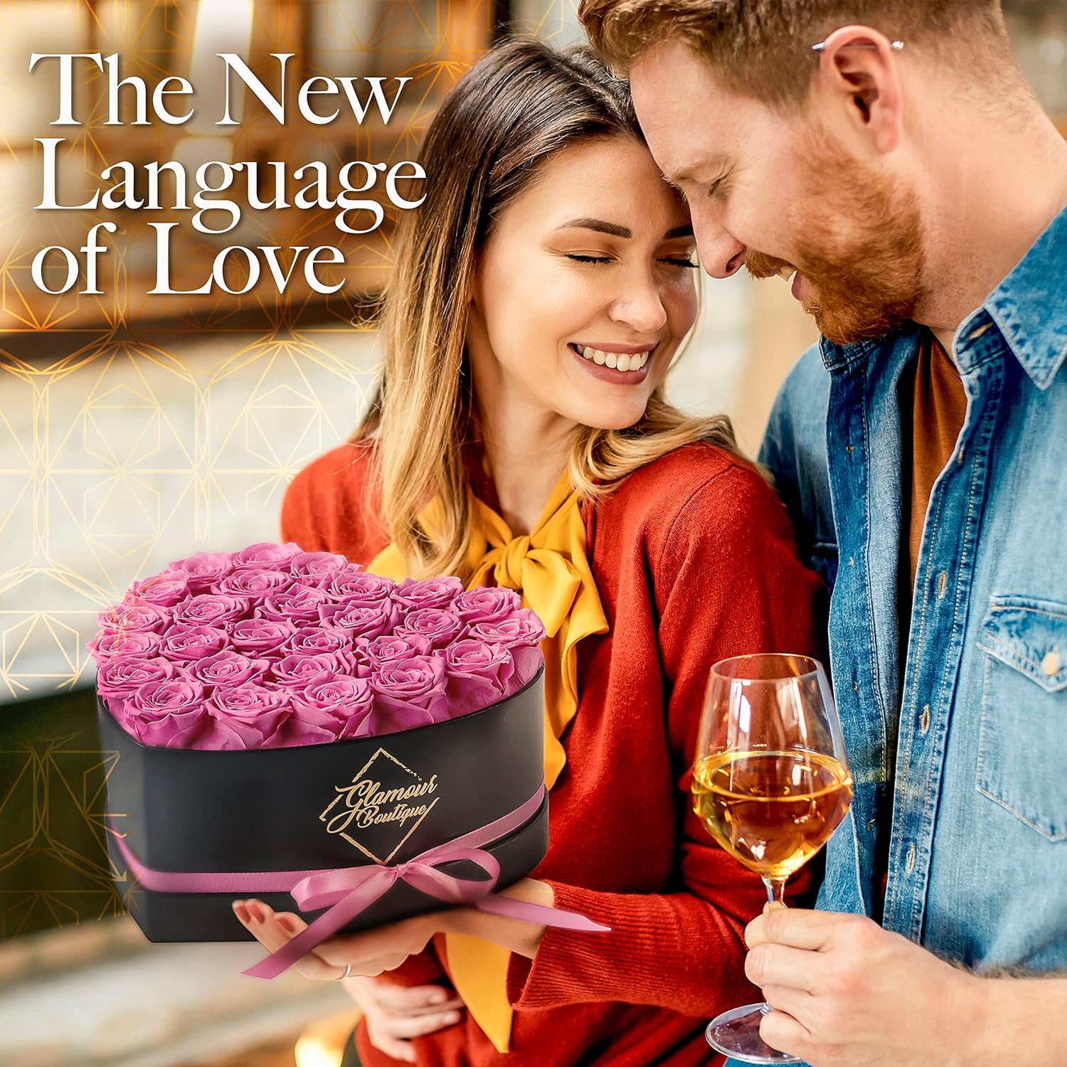 27-Piece Forever Flowers Heart Shape Box - Preserved Roses, Immortal Roses That Last a Year - Eternal Rose Preserved Flowers for Delivery Prime Mothers Day & Valentines Day - Pink